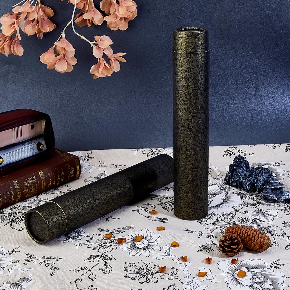 2 Tubi Porta Poster SUPERFINDINGS | 35x6.5cm In Carta Resistente | Per Disegni, Mappe E Documenti | Nero