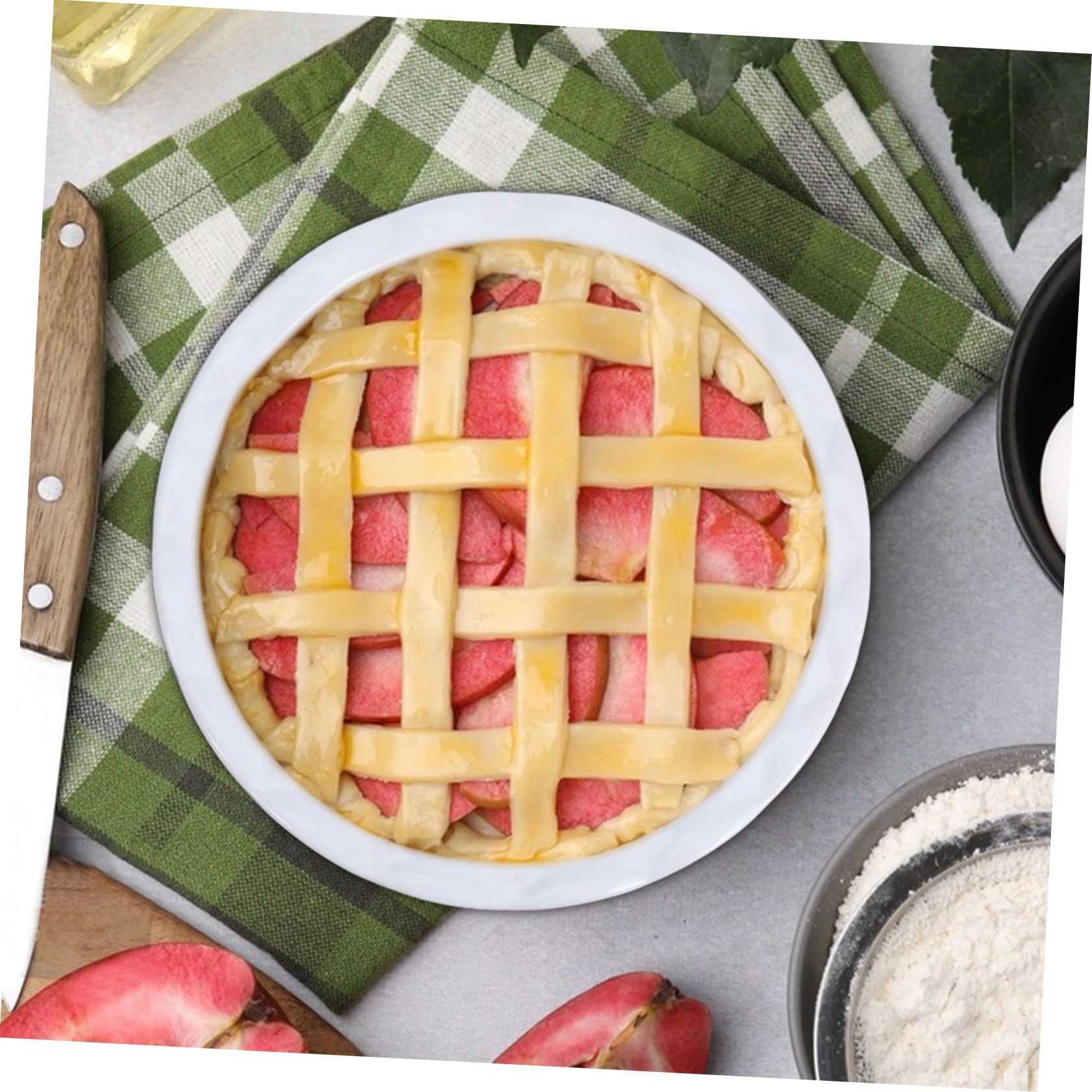 OUNONA Céramique Plat à Tarte Rond Antiadhésif pour Cuisson au Four