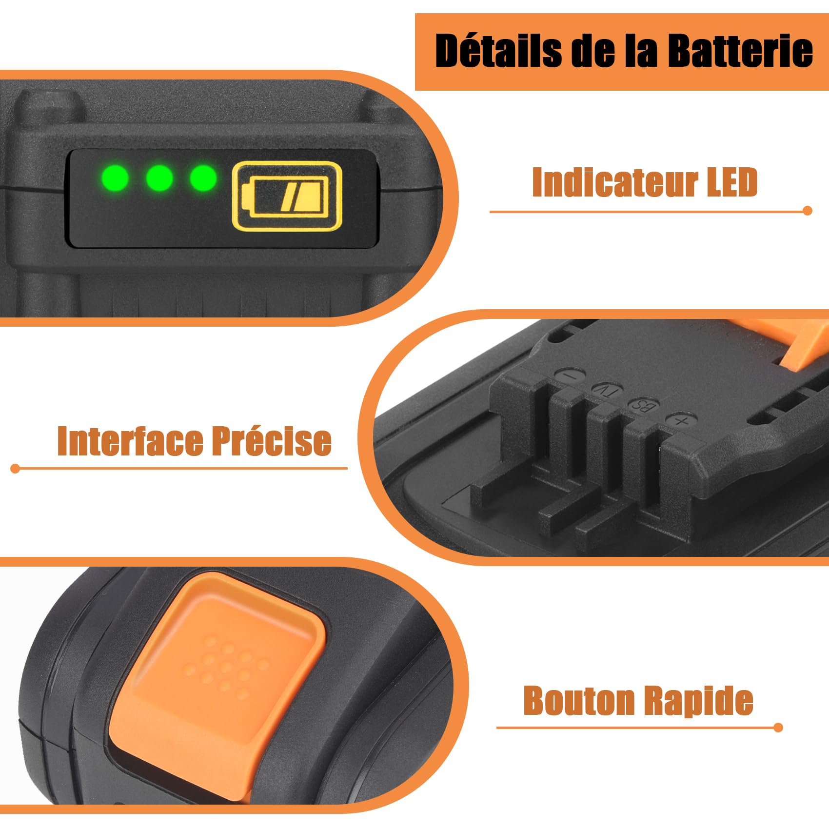 Batteria Worx 20V 5000mAh REACELL - Ricarica Potente Per Tutti Gli Attrezzi Worx Con Display LED - Foto 4