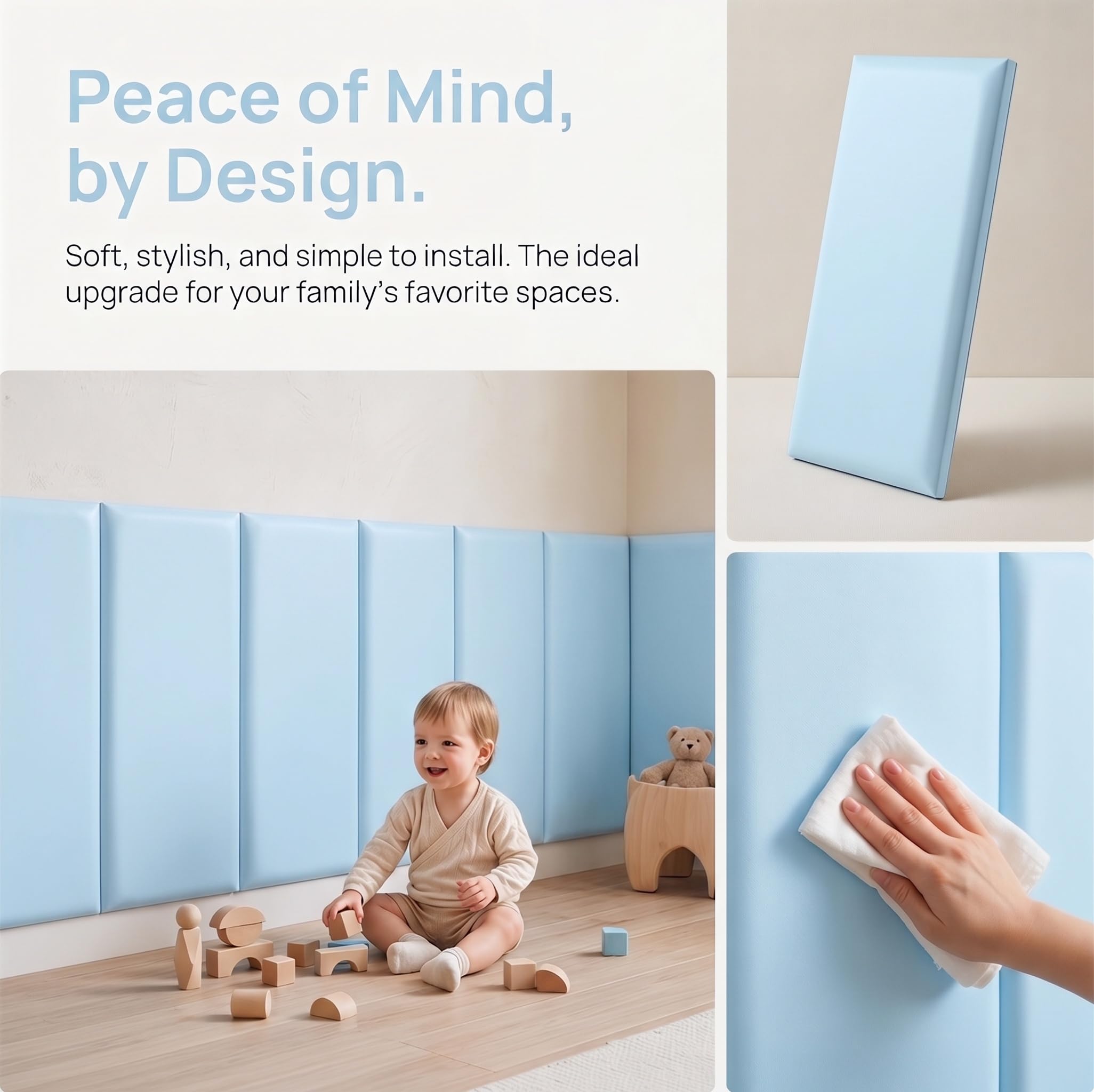 DECHOUS Acolchado de pared 3D anticolisión, 5 piezas a prueba de golpes, adhesivo de pared extraíble con revestimiento de cuero, cojín suave para habitación de niños, cabeceros de cama, paredes de TV