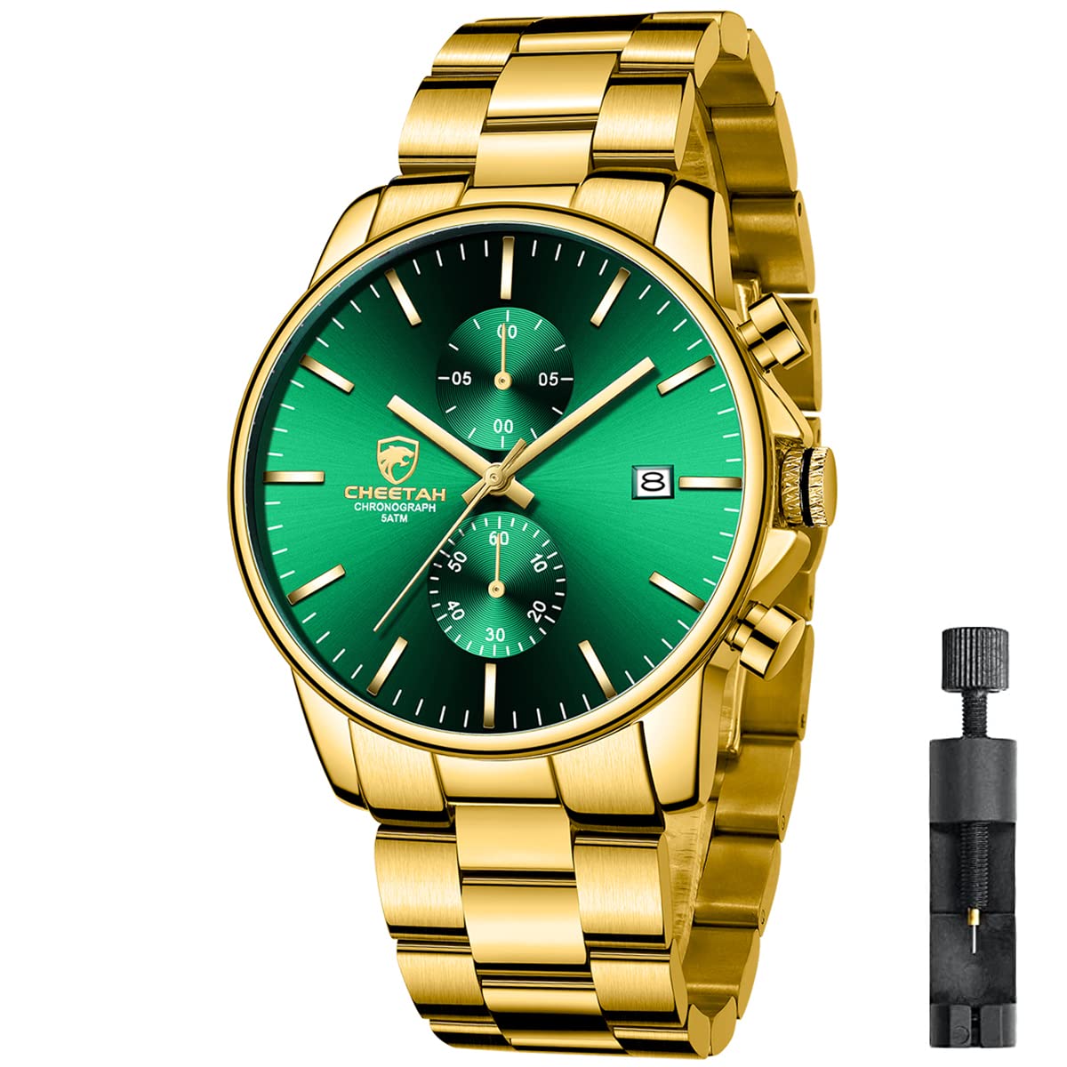 Orologi da uomo in acciaio inox e metallo, stile casual, impermeabile, cronografo al quarzo, data automatica, lancette colorate…