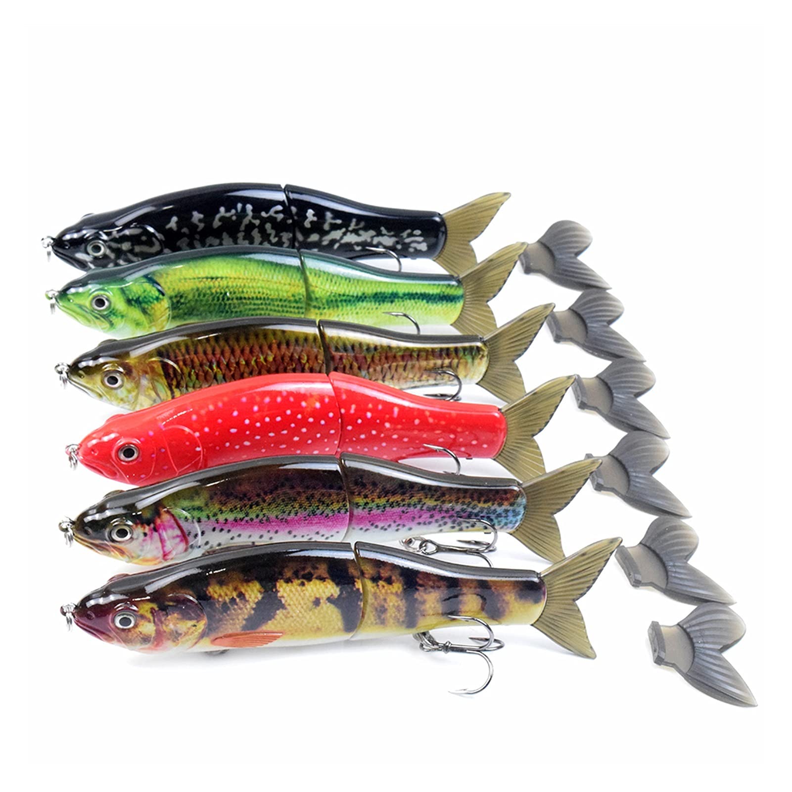 Señuelos de Pesca Señuelos de Pesca Flotante Deslizante Shank wobblers Duro Cebo Artificial Bajo Pike Pesca Juntas de la Pesca Switebait Tackle 2pcs Cebos Artificiales (Color : 1)