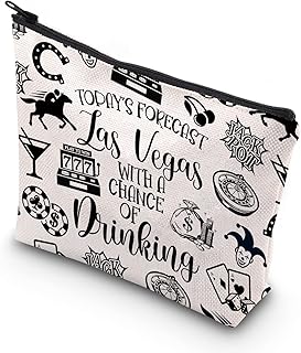 WCGXKO Bachelorette Trip Gift Vegas Party Gift Vegas Memories Gift Vegas Zipper Pouch Makeup Bag (Las Vegas CA)