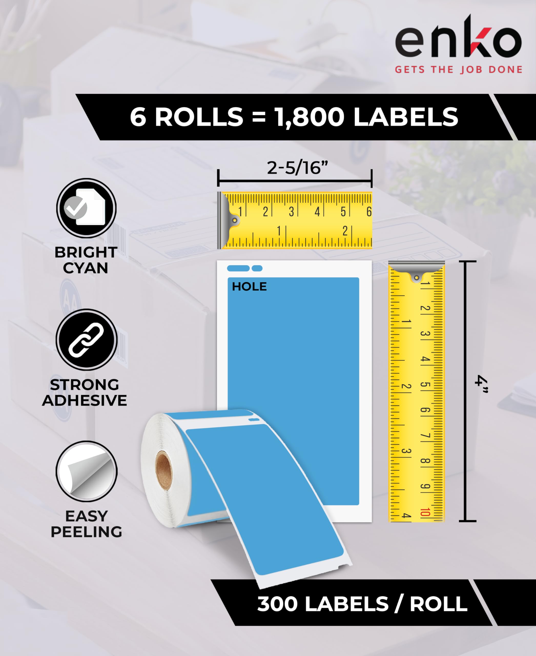 Dymo Label Maker Refills EnKo 1800 Turquoise Thermal Labels