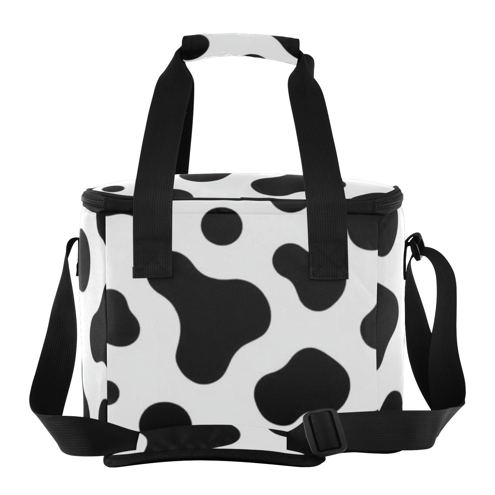 Wudan Portador clásico de picnic de vaca negra y blanca, talla única, para amantes de la playa y al aire libre