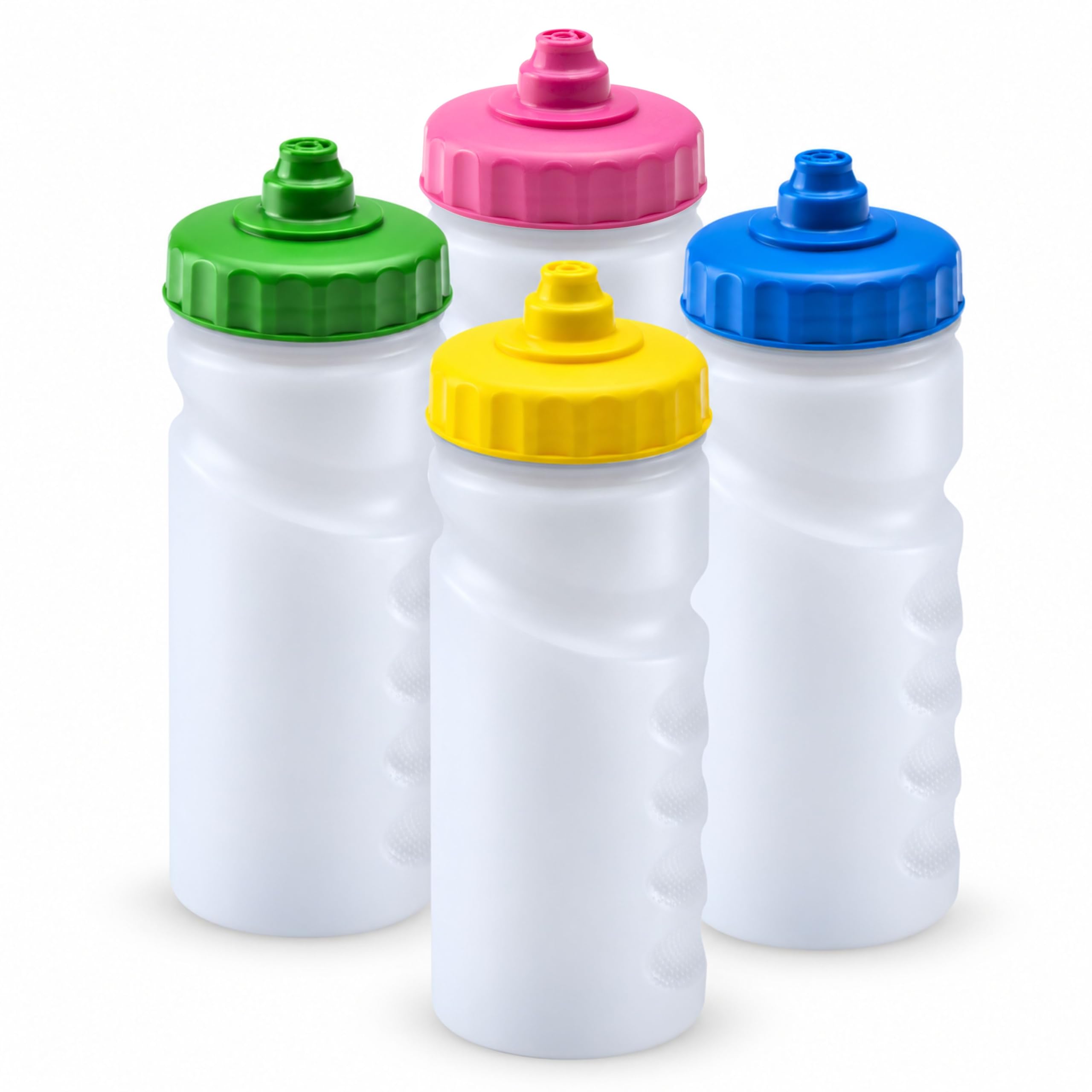 Foxberry 500ml Clear Water Bottles 4 Pack Blue/Pink/Yellow/Green — image 1