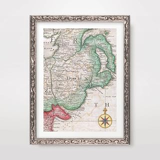 DOWN COUNTY NORTHERN IRELAND IRISH MAP VINTAGE ANTIQUE HISTORICAL ART PRINT POSTER Home Decor Wall Picture A4 A3 A2 (10 Sizes)