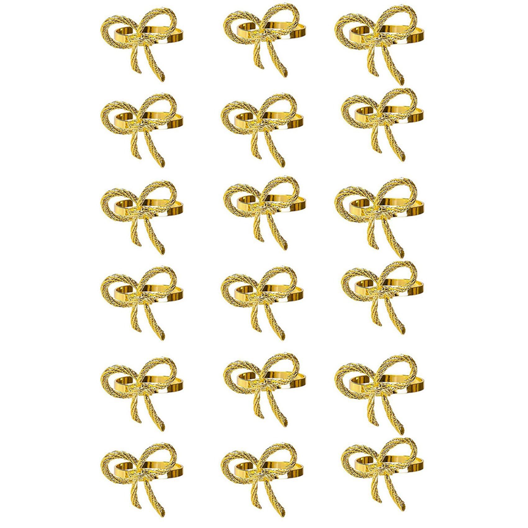 Hndhbfgrt Butterfly Napkins Rings Set of 12, Gold Napkin Rings Holder for Wedding Christmas Family Gathering Table Decoration.