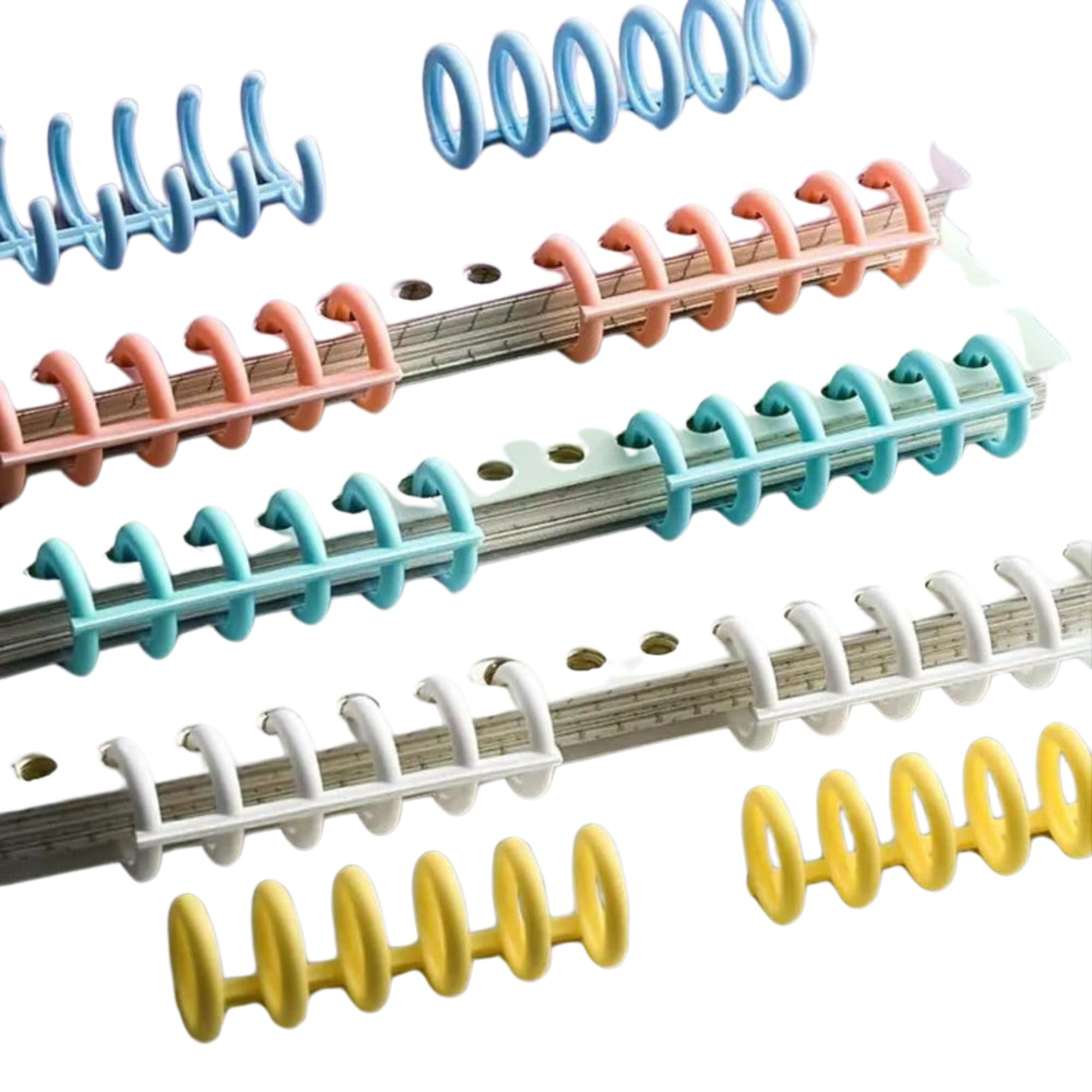 10PCS Binding Spine Combs 6 Holes Plastic Loose Leaf Binder Album Rings for DIY Notebook Photo Album Diary Book Calendar Binder Ring Study Card Scrapbook Booklet Spine Album Stationary Items