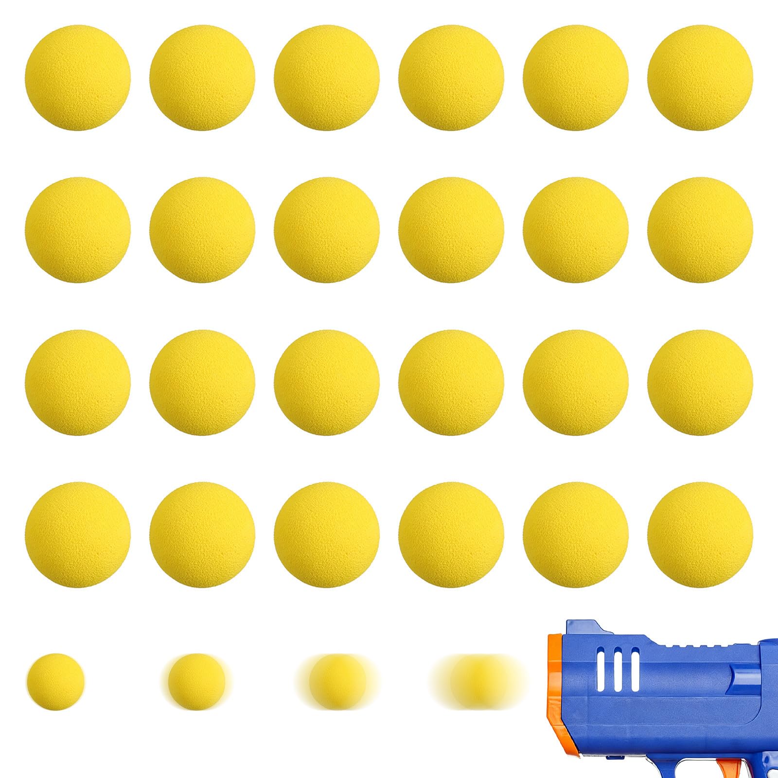 Alasum 48pcs 1 Inch Small EVA Foam Balls Yellow Replacement