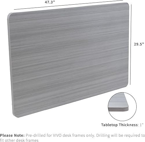 Miniatura 3 de VIVO DESK-TOP48-30G - Mantel universal de una pieza de 48 x 30 pulgadas para marcos de escritorio estándar y sentados a pie, altura ajustable, color