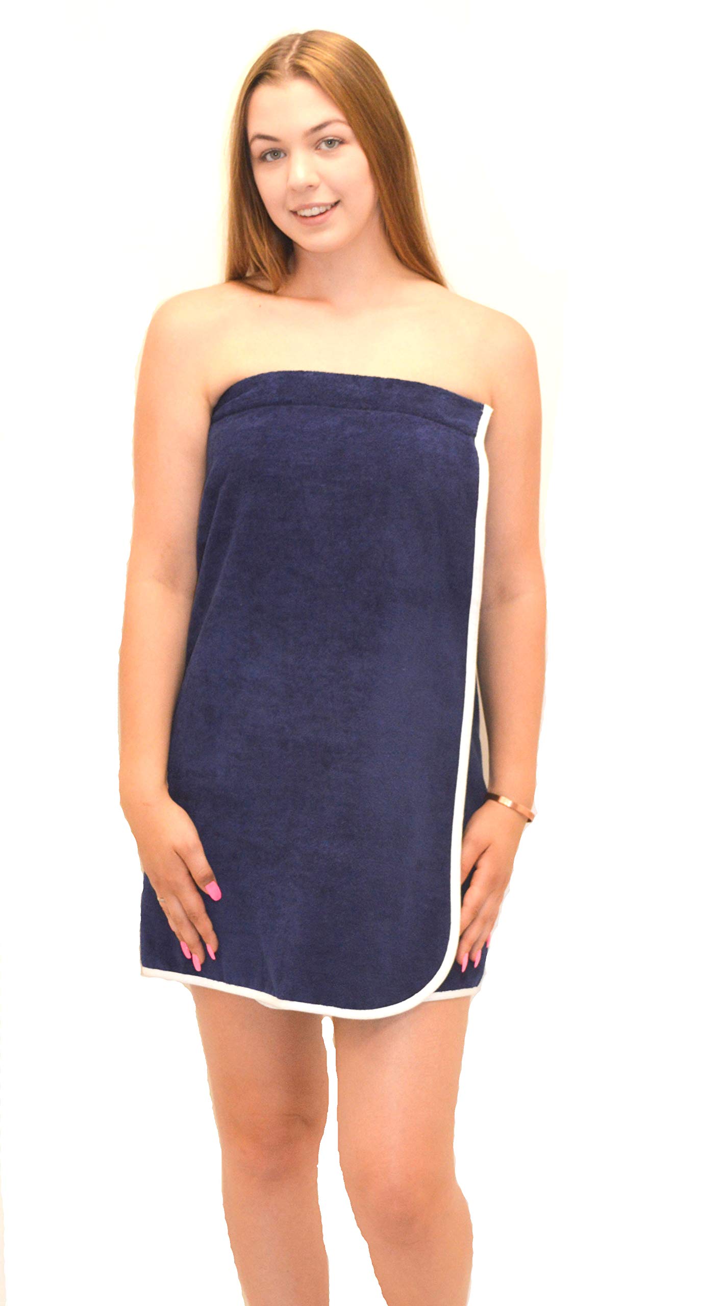 Allure Bath Fashions Supersoft 100% Cotton Shower Wrap Wearable Bath Towel, Adjustable, Easy Care, Machine Washable – Fully Guaranteed