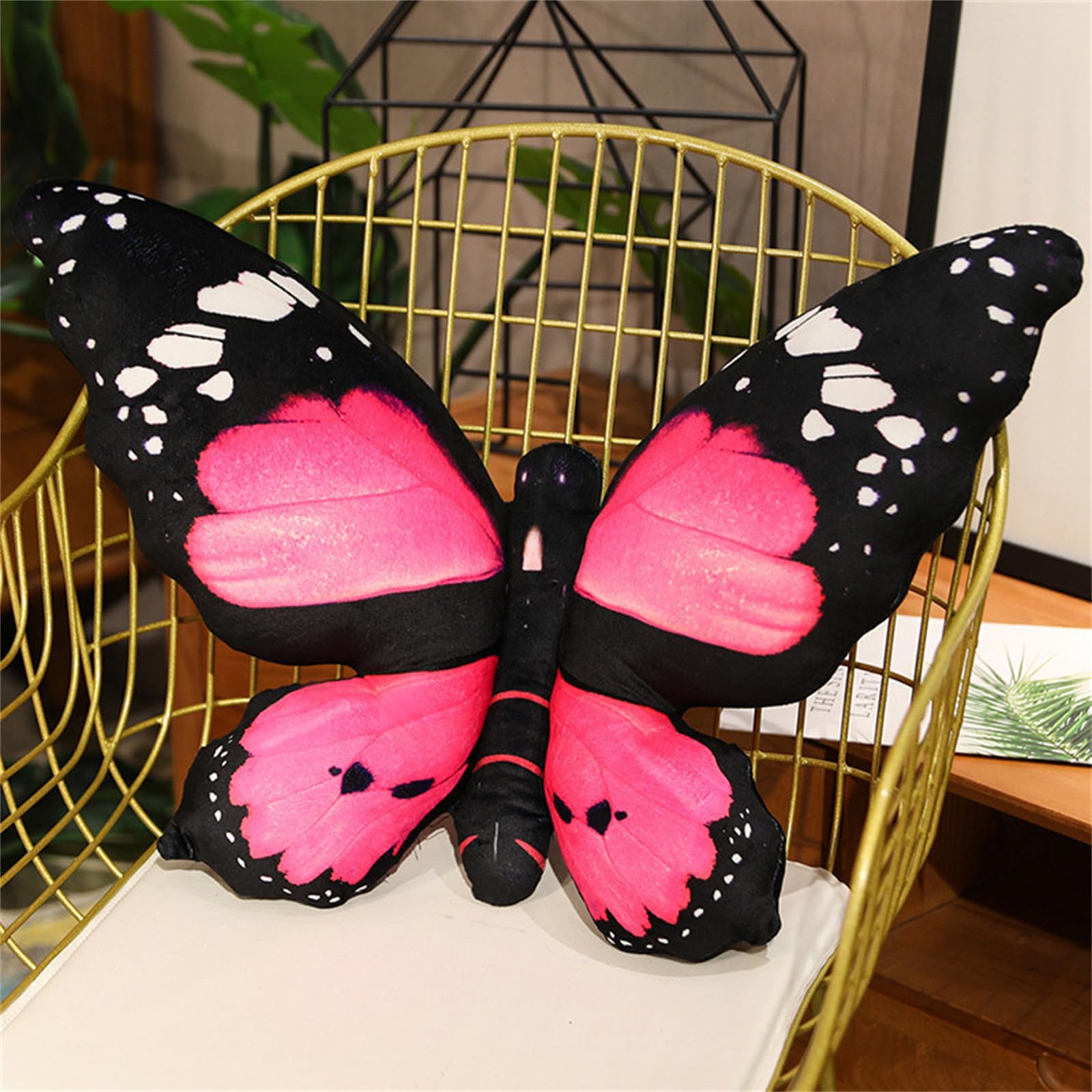 Atmosphera Schmetterling Deko-Kissen – Rosa Mit Goldenen Pailletten Fürs Kinderzimmer