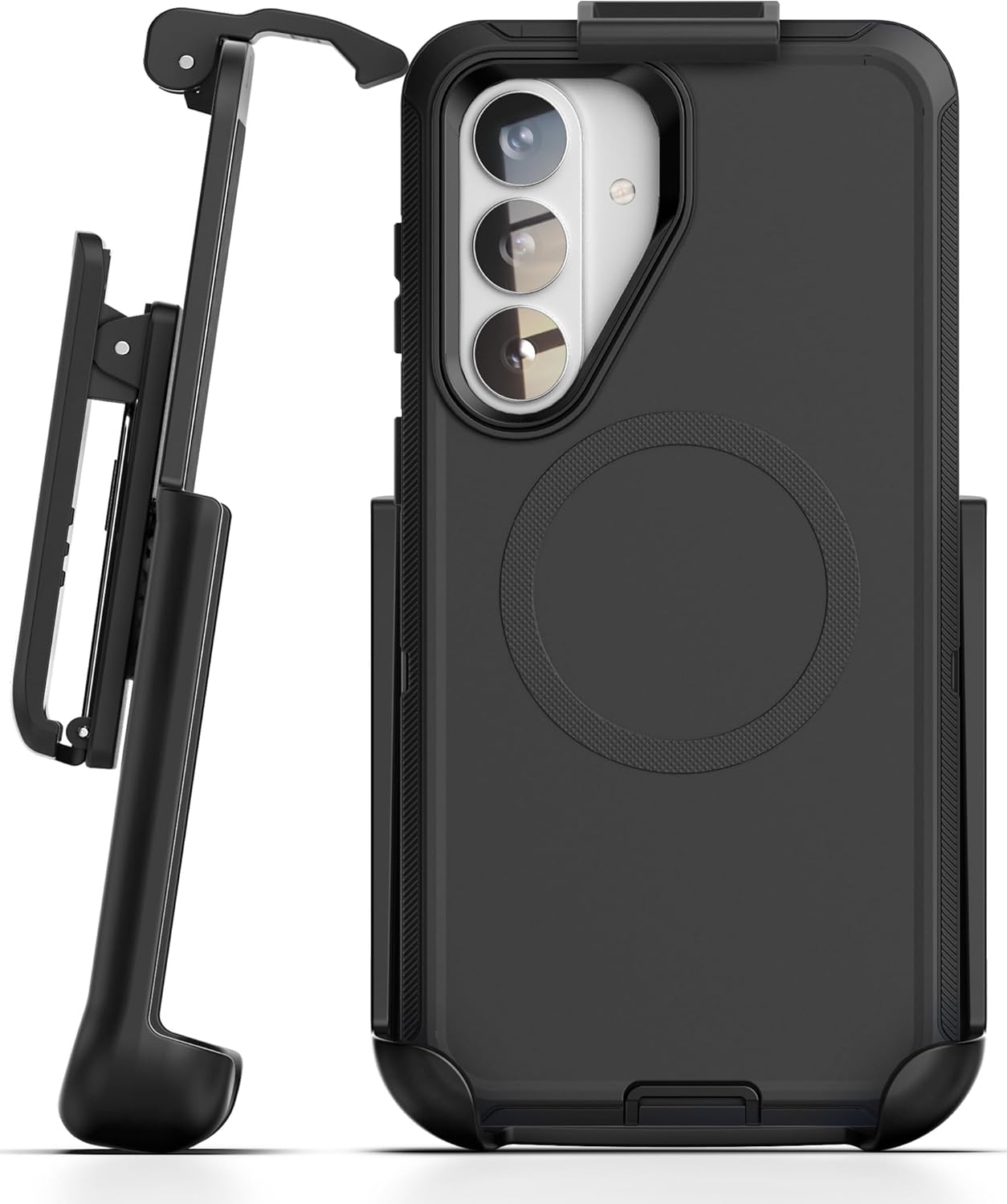 Encased for Samsung Galaxy S26 Phone Case with Belt Clip Holster and Screen Protector, Magnetic Heavy Duty Military Grade Protection, Black