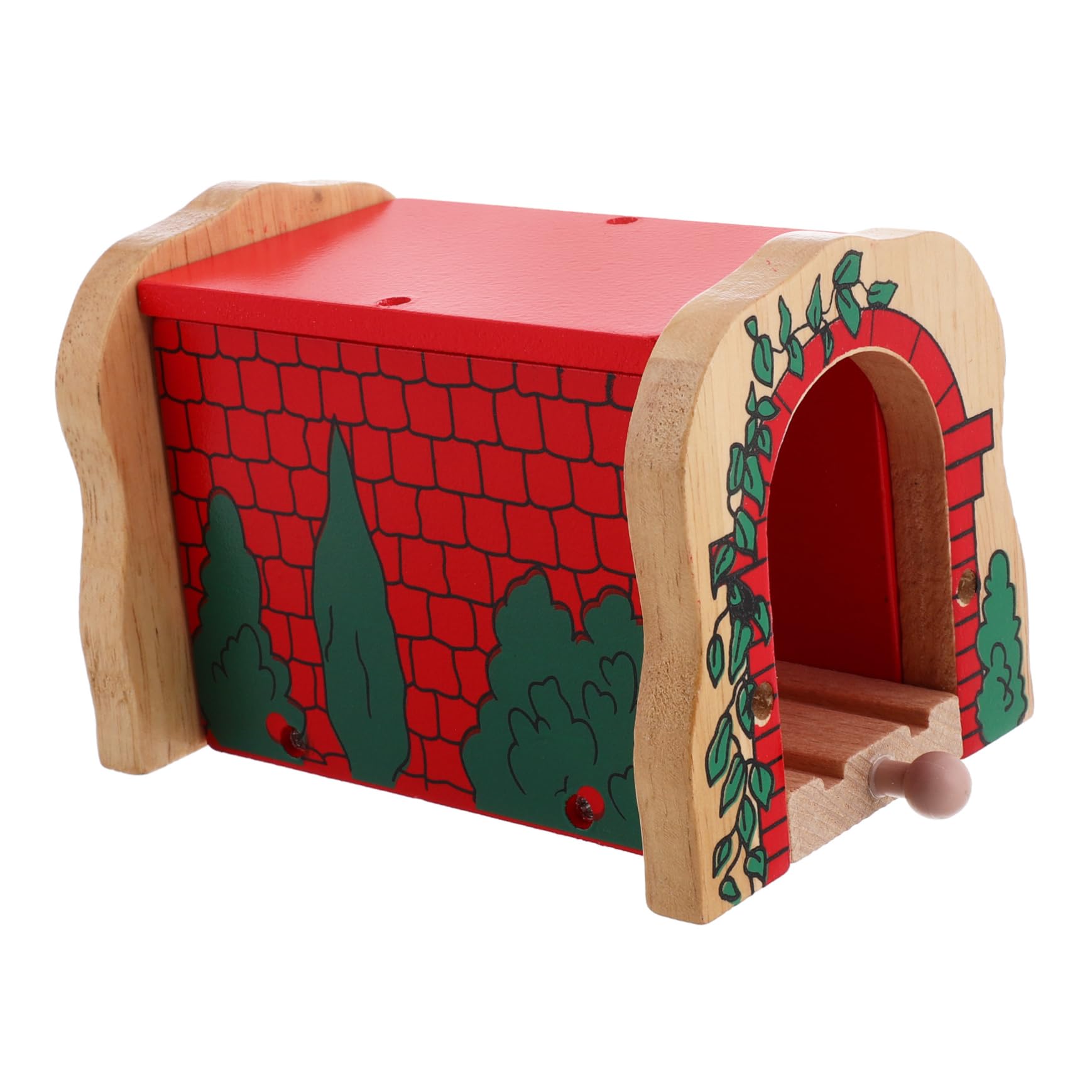 Hohopeti Wooden Train Tracks Accessories Toy Train Tunnel Boys and Girls' Playroom and Kindergarten
