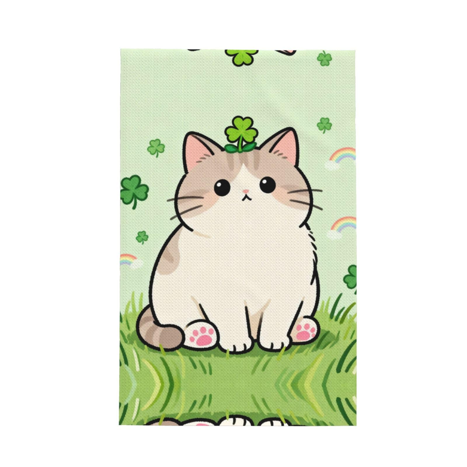 SXZVVBN Cute Pets Super Absorbent Microfibre Waffle Towels Fast Drying Dish Cloths Home Cafe Barista