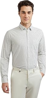 raymond Men's Pure Cotton Print Pattern Slim Fit Regular Collar Full Sleeve Casual Shirt-picture-41