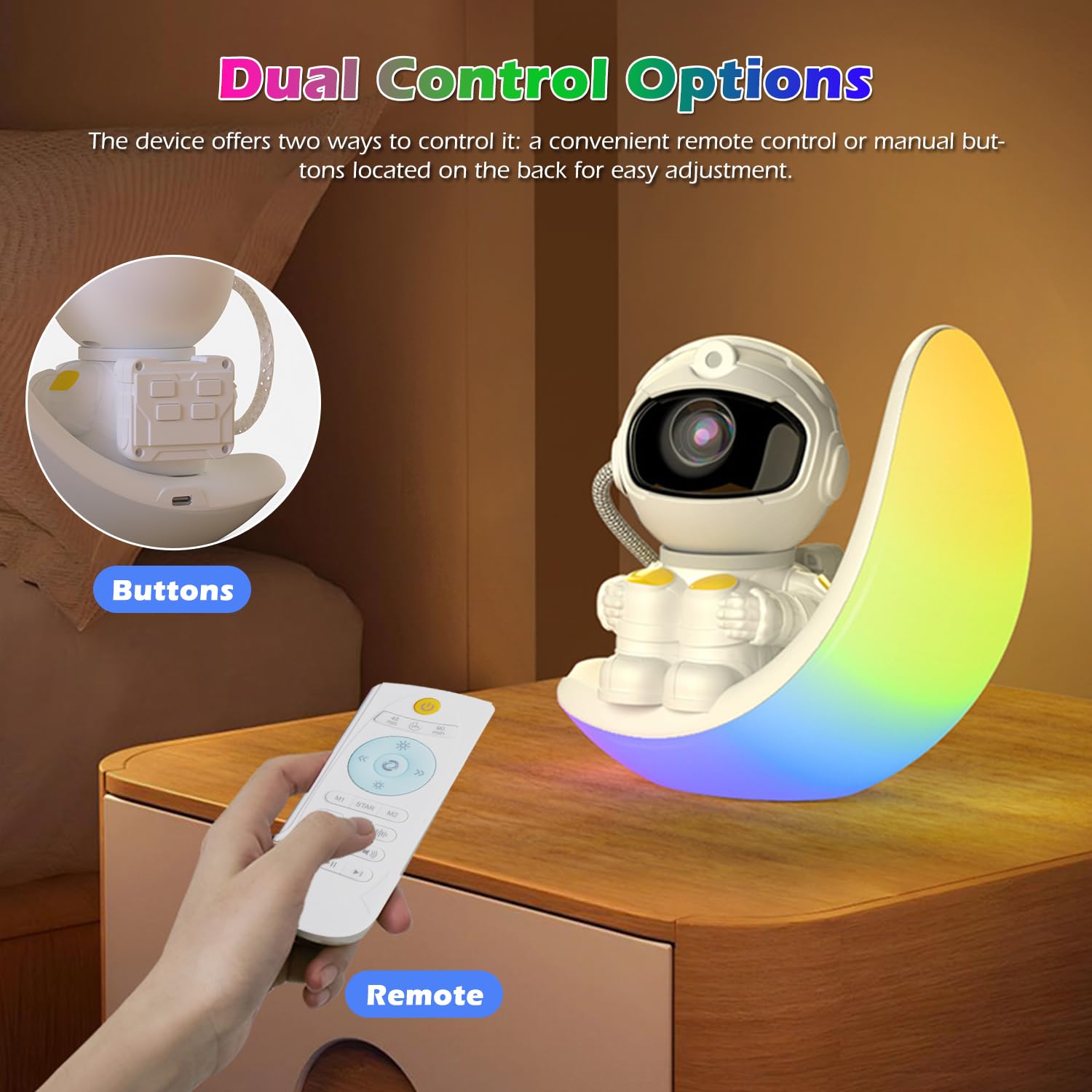 Proiettore Galaxy – Proiettore astronauta Galaxy con altoparlante integrato, proiettore stella remoto per camera da letto e soffitto, luce notturna per bambini, adulti, decorazione per feste/stanza