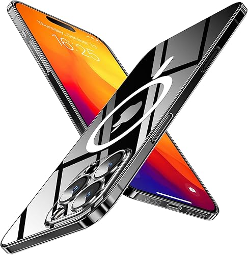 Miniatura 7 de Purluct Funda magnética delgada diseñada para iPhone 15 Pro Max compatible con MagSafe, parte trasera dura de piel mate delgada antidedos, funda