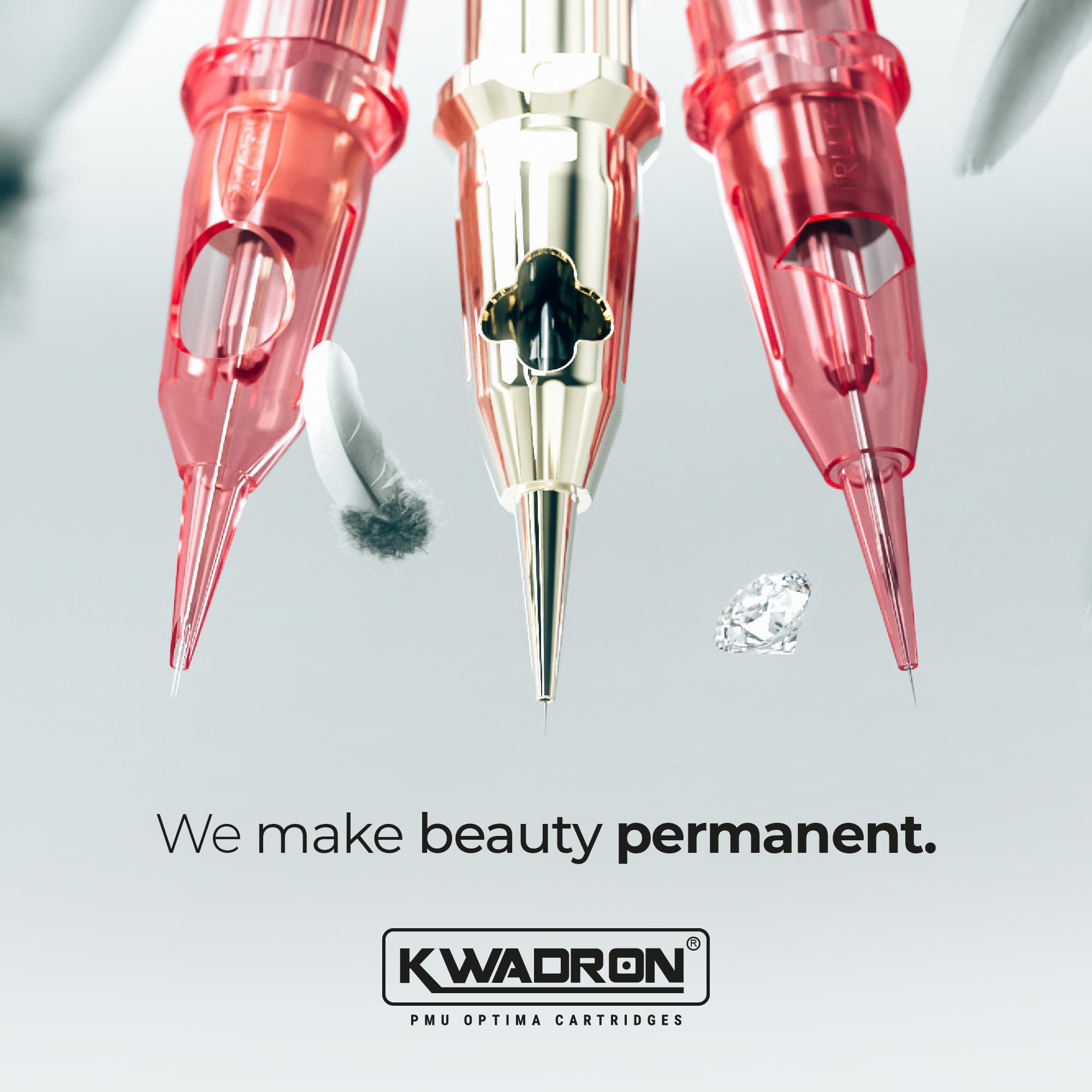 Kwadron Optima PLUS 20 Stück - 25/1RLLT - #08 0.25mm - Long Taper - Professional Permanent Makeup - Tattoo PMU Nadeln Set Cartridges - Tattoo Zubehör für Augenbraue, Eyeliner, Lip Contour