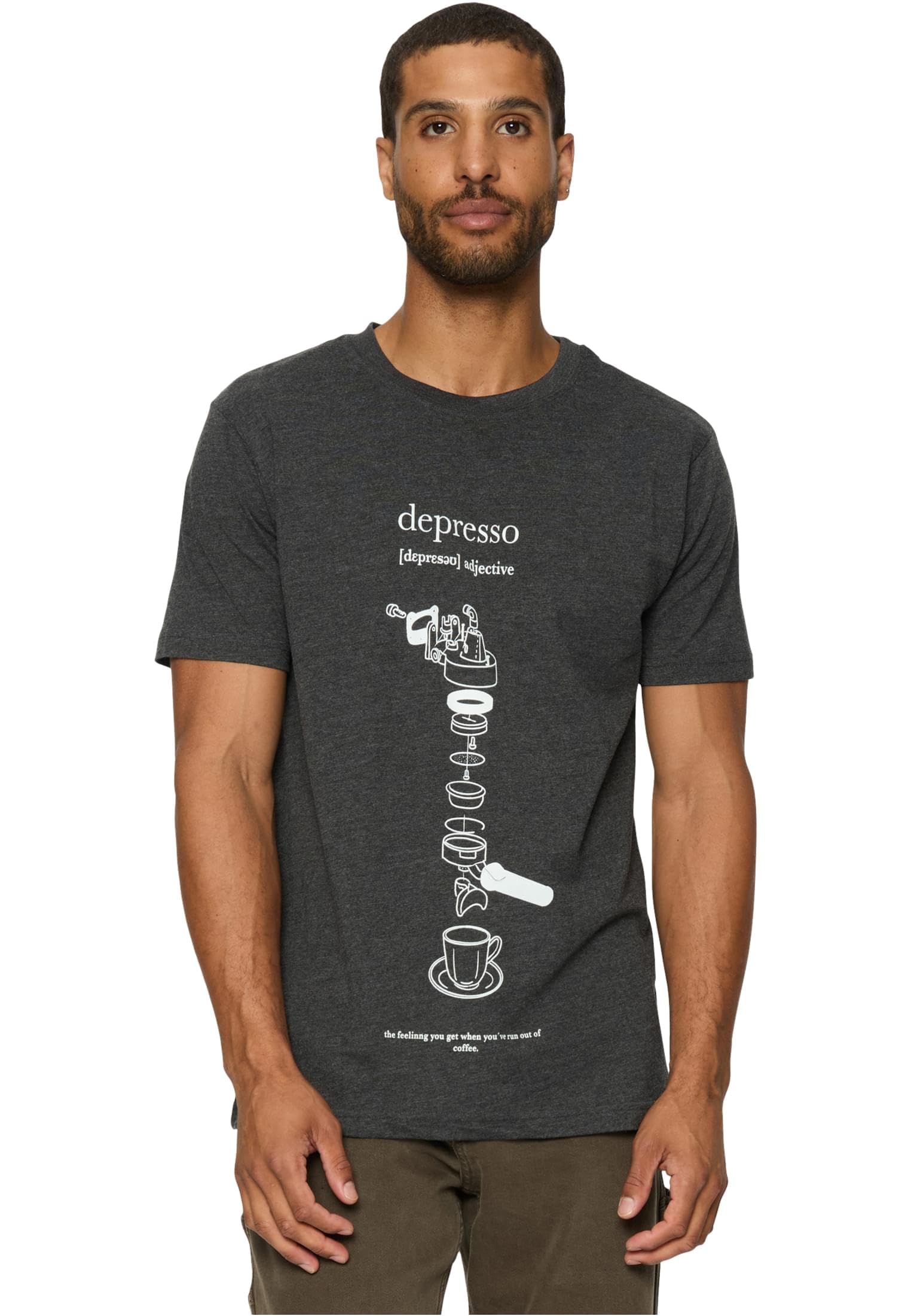 Mister Tee Men's Depresso Tee T-Shirt, Charcoal,