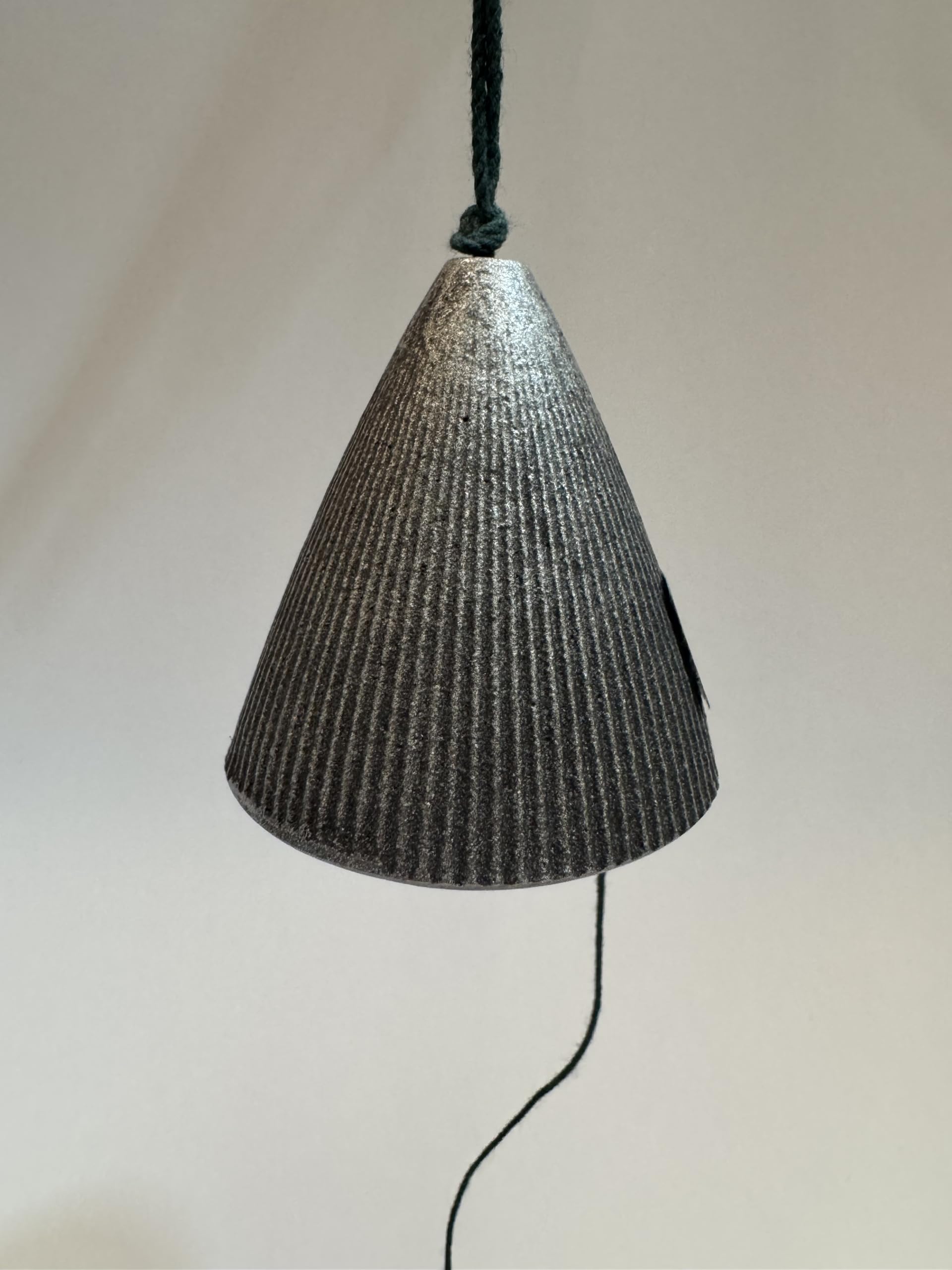 GGEZ Kotobuki Pewter Ribbed Cone Wind Chime