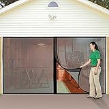 Jobars JB4869 Double Garage Screen Door  Allows Air Circulation  Prevents Bugs and Insects from Entering  Nylon Mesh Material  Black