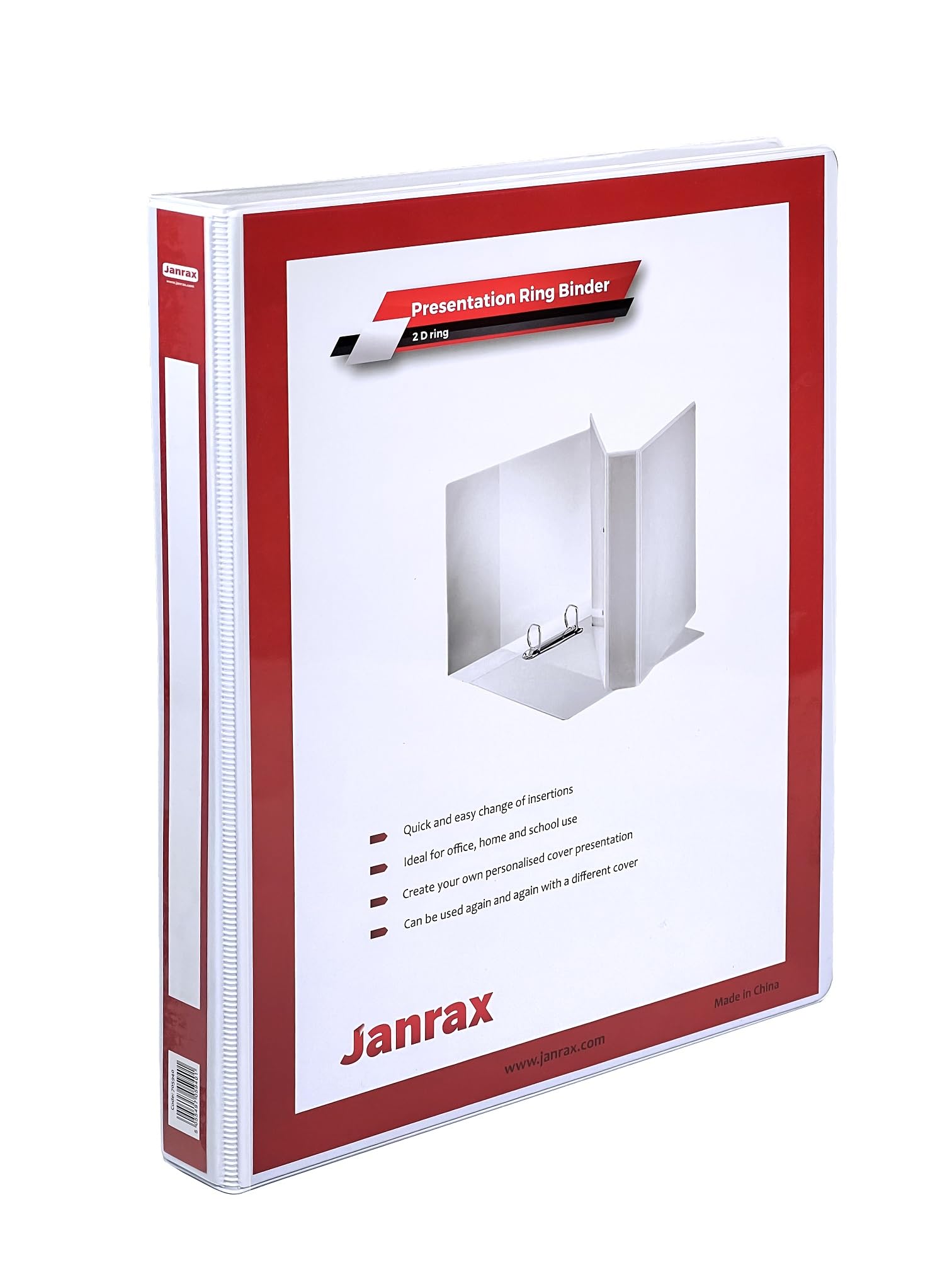 Pack of 6 A4 White 1" (25mm) Presentation 2D Ring Binders with Fully Customisable Covers