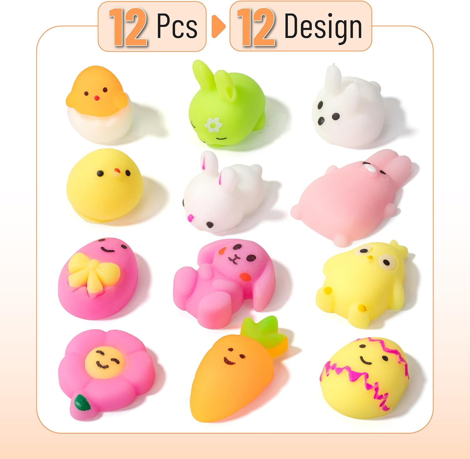 Mr. Pen- Easter Squishy Toys for Kids, 12 Pack, Washable Twistable Stretchy Squishies, Soft Stress Relief Sensory Toys for Squeezing, Easter Basket Stuffers, Party Favors & Classroom Rewards