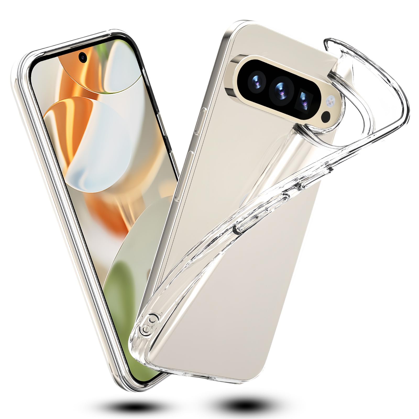 Google Pixel 9 Pro XL 用の ケース クリア グーグル ピクセル9 プロ XL カバー TPU 高透過率 耐衝撃 薄型 軽量型 黄ばみ防止 指紋防止 TPU素材を採用して Pixel9 Pro XL（透明）