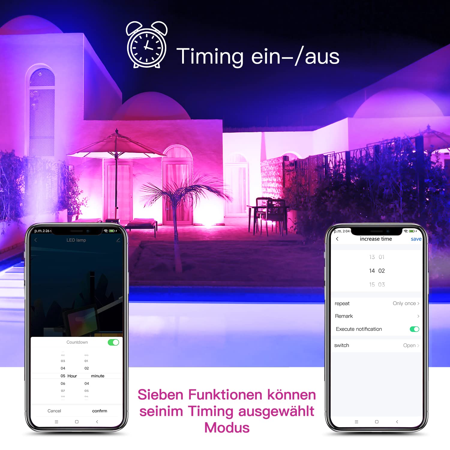 AUSYDE 35W LED Strahler Außen RGB Flutlichter - Bluetooth APP Control | Smart Bluetooth App Control, IP66 Wasserdichte Dimmbares Flutlicht, 16 Millionen Farben Farbwechsel für Garten Bühne, 2 Stück