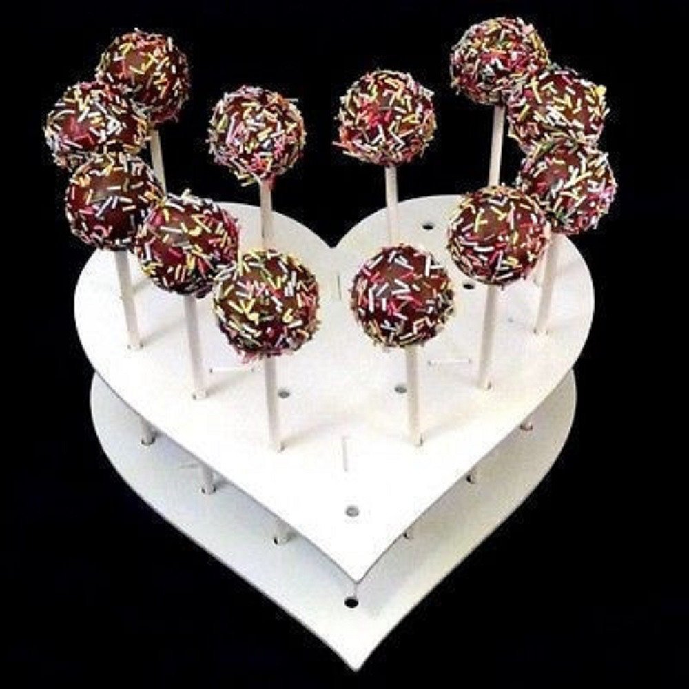 Servewell Heart Shaped Cake Pop Stand 22cm - White