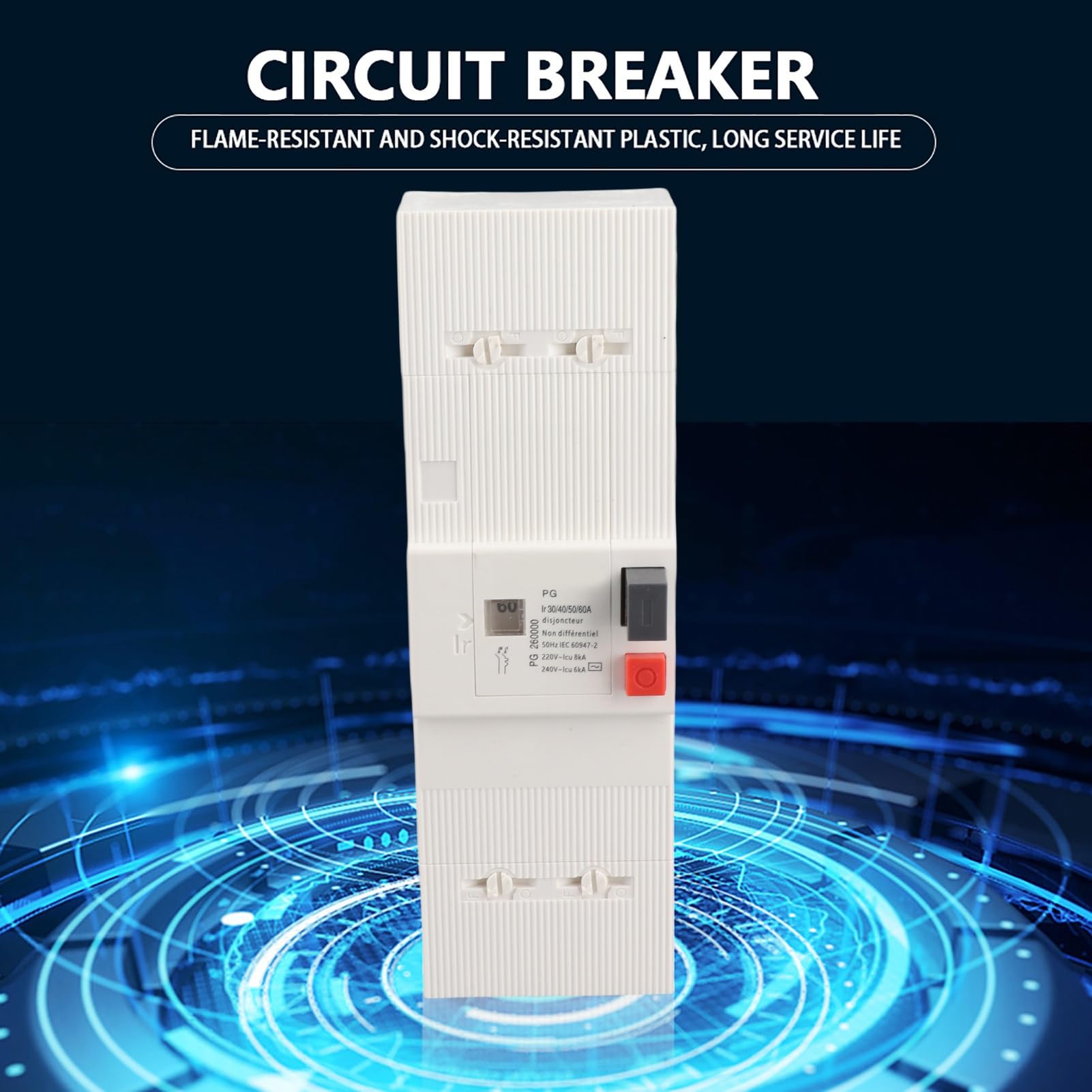 Disyuntor 60A, PG Disyuntors de Bajo Voltaje, Disyuntors Diferencial 2P 30/60A 500mA, Disyuntors de Bajo Voltaje de Doble Polo, Para el Sistema de Distribución de Energía de Motores de Iluminación