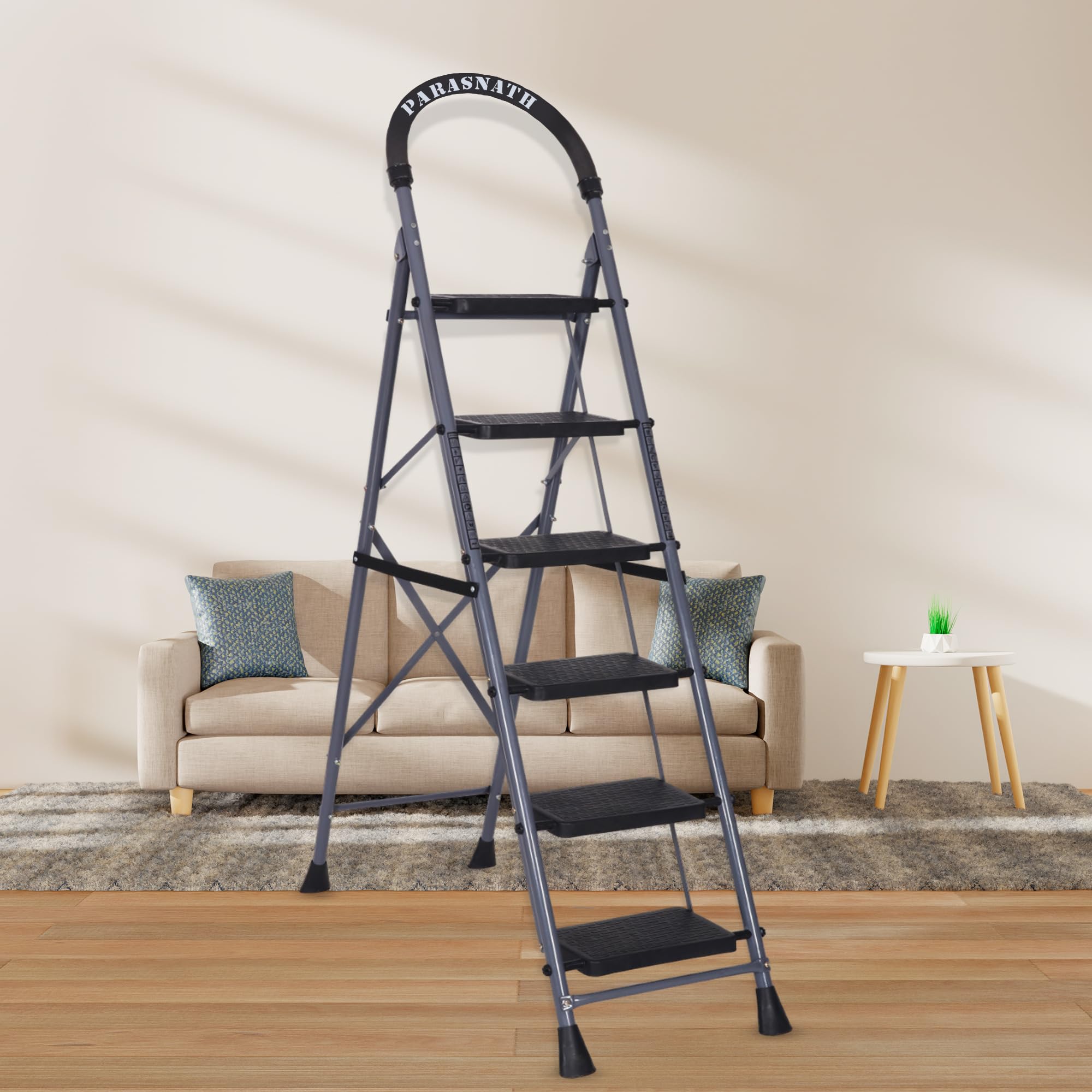 Parasnath 7-Step GoUp Steel Ladder Grey | Foldable Lightweight Step Ladder with Anti-Skid Plastic Steps | Durable and Safe | 6-Year Manufacturer Warranty | Made in India — Amazon image 20