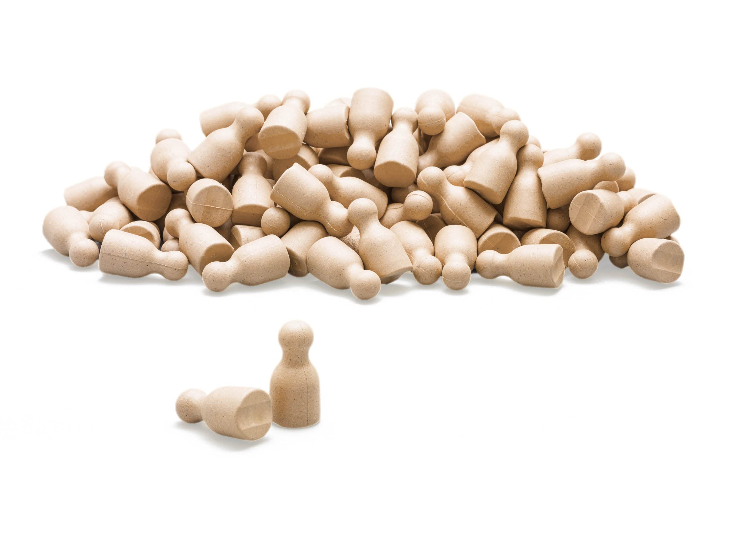 Wissner® Active Learning - Set of 100 Toy Figures/Halma cones in Natural colour 24 x 12 mm – RE-Wood®