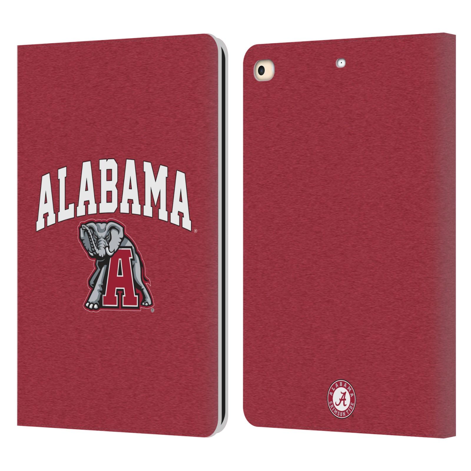 Head Case Designs Officially Licensed University of Alabama UA Campus Logotype Leather Book Wallet Case Cover Compatible with Apple iPad 9.7 2017 / iPad 9.7 2018