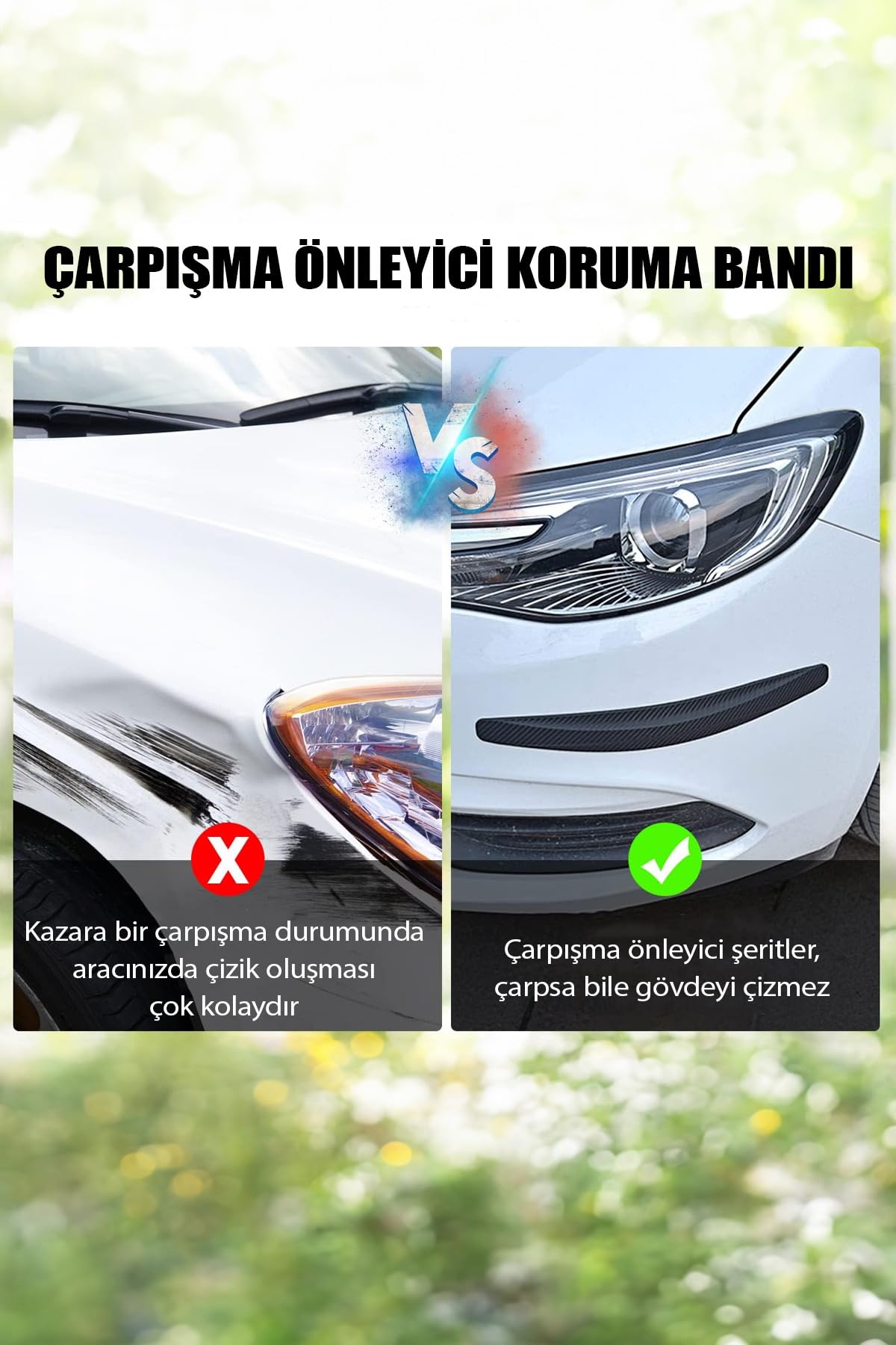 mucit home Araçlar Için Dayanıklı 2 Adet Esnek Tampon Koruma Bandı Çizik Darbe Ve Mini Hasar Çarpma