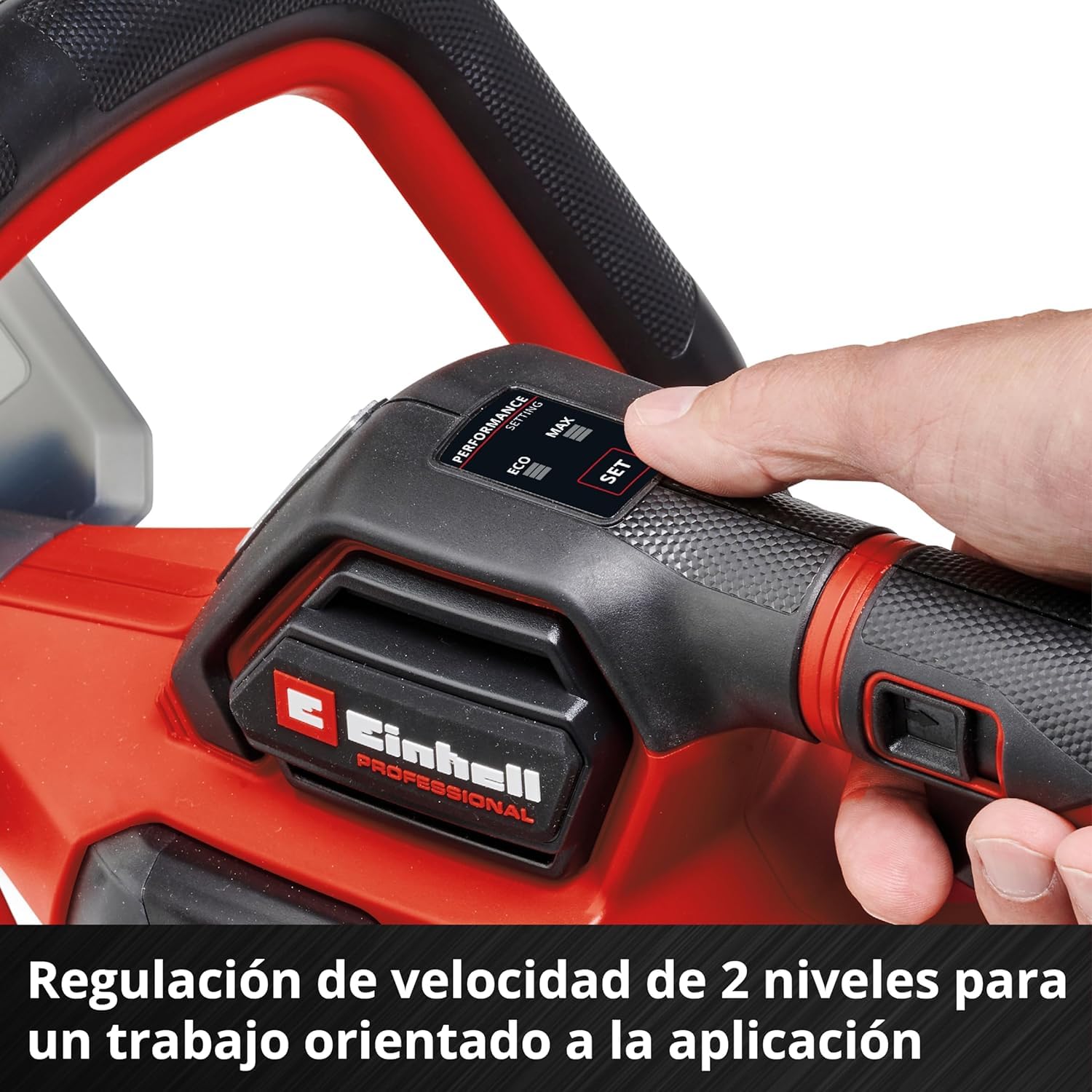 Einhell Professional Cortasetos con batería GP-CH 18/61 Li BL-Solo Power X-Change (18 V, sin escobillas, Longitud de Corte 61 cm, Sistema antibloqueo, Incl. carcaj, sin batería)