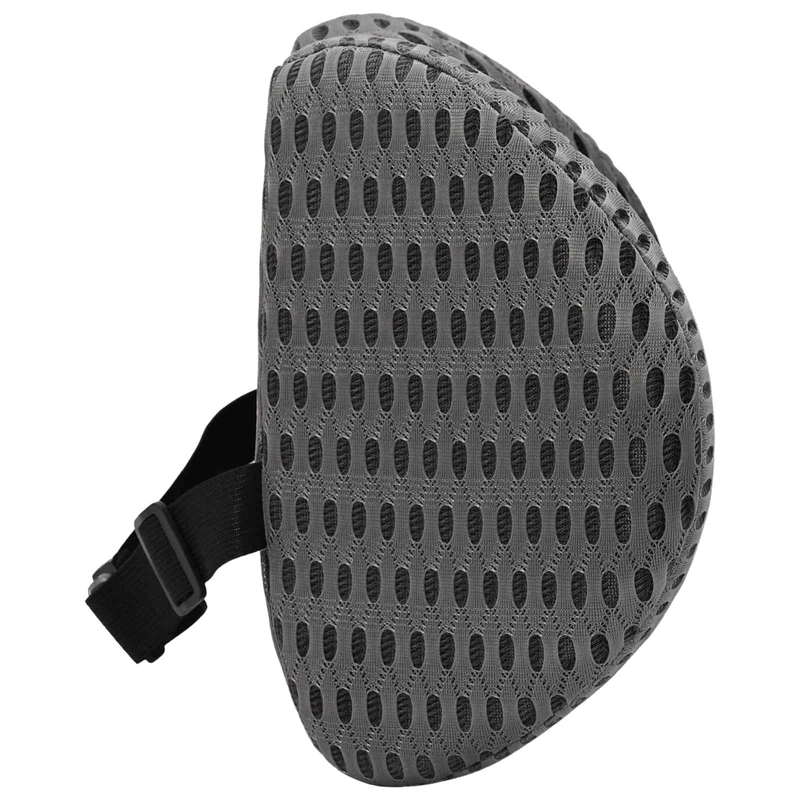 Poduszka pod kark, szara, z pianki Visco, ergonomiczna, oddychająca, 31 x 22 x 13 cm, z pianką memory i zdejmowaną poszewką, do sypialni i komfortu podróży