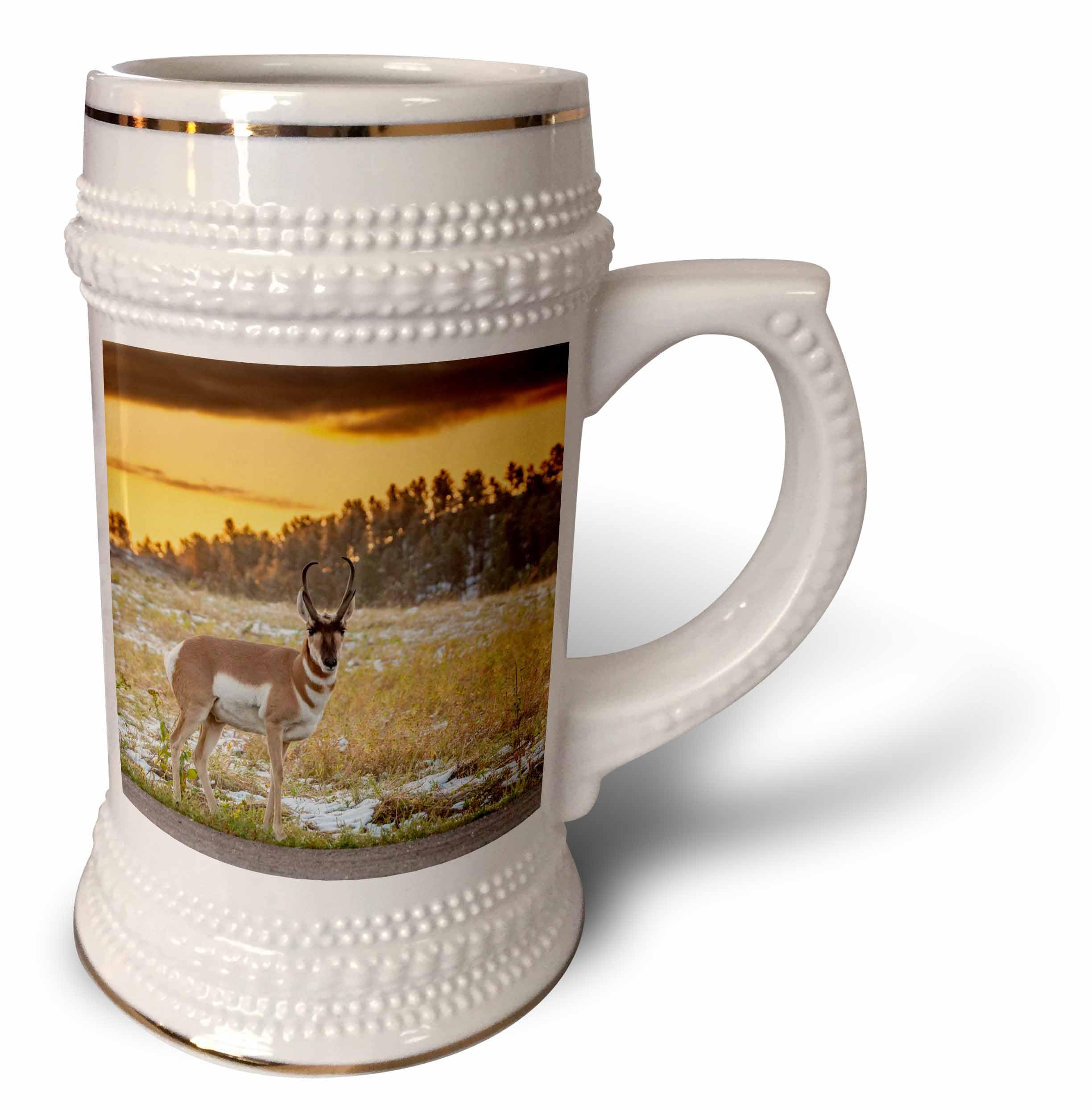 Taza Stein de 22 oz con diseño de Antílope en Dakota del Sur para amantes de la naturaleza