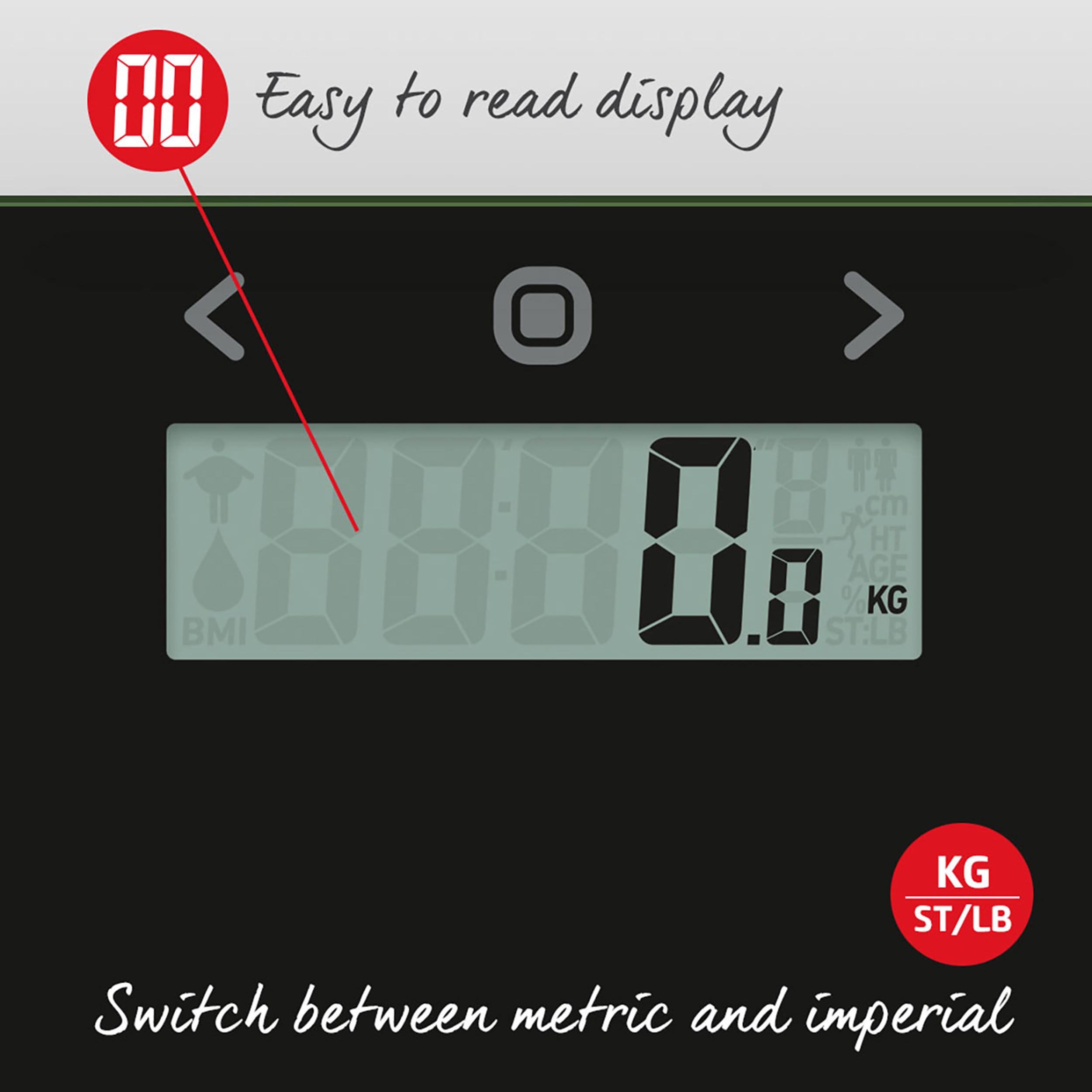 Salter 9163 BKGL3R Analyser Bathroom Scale, Digital Display Scales - View #4