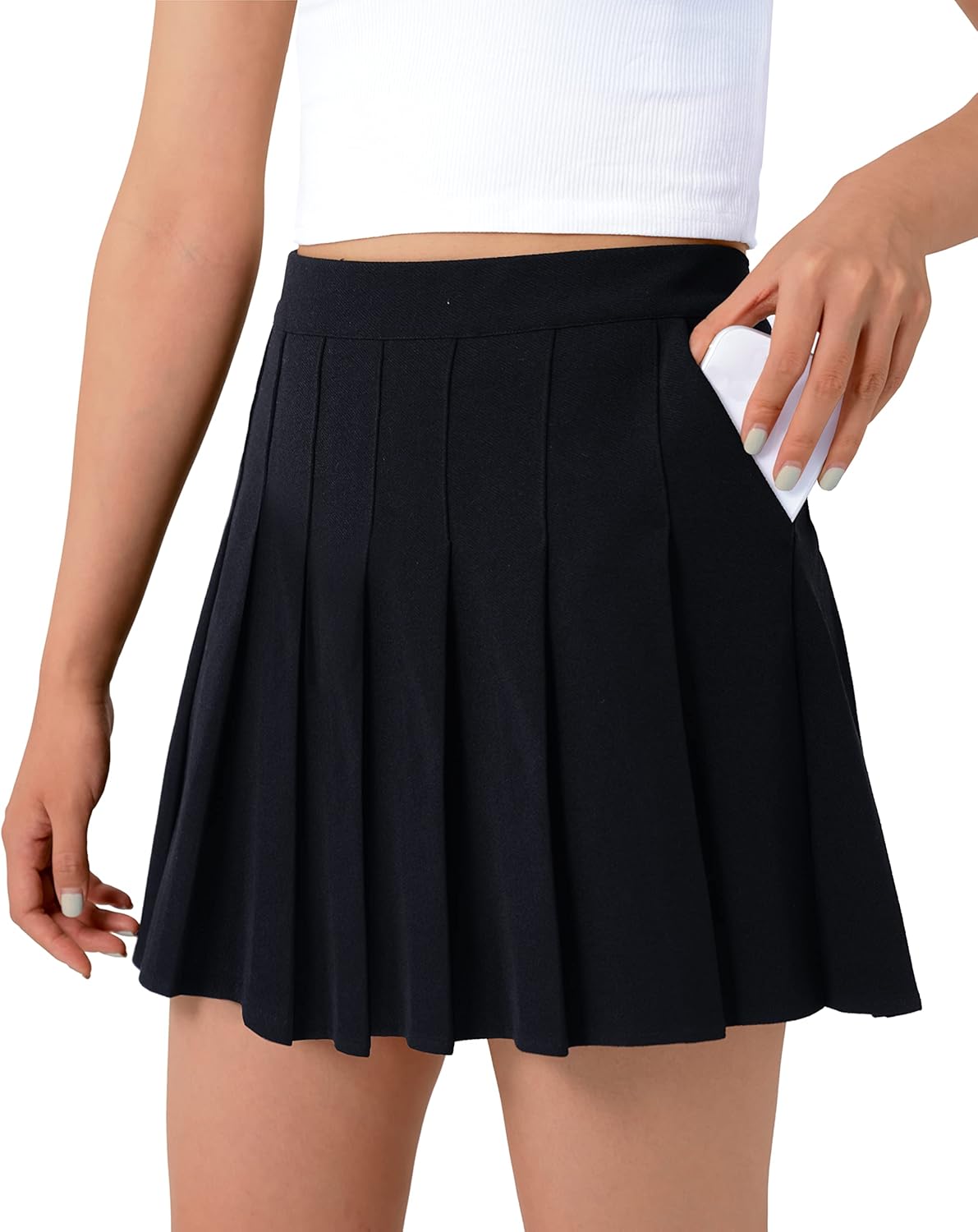 SANGTREE Women Girls Pleated Skirts with Shorts, Elastic Waist Uniform Plus Size Tennis Casual Skirt, 2 Years - US 4XL