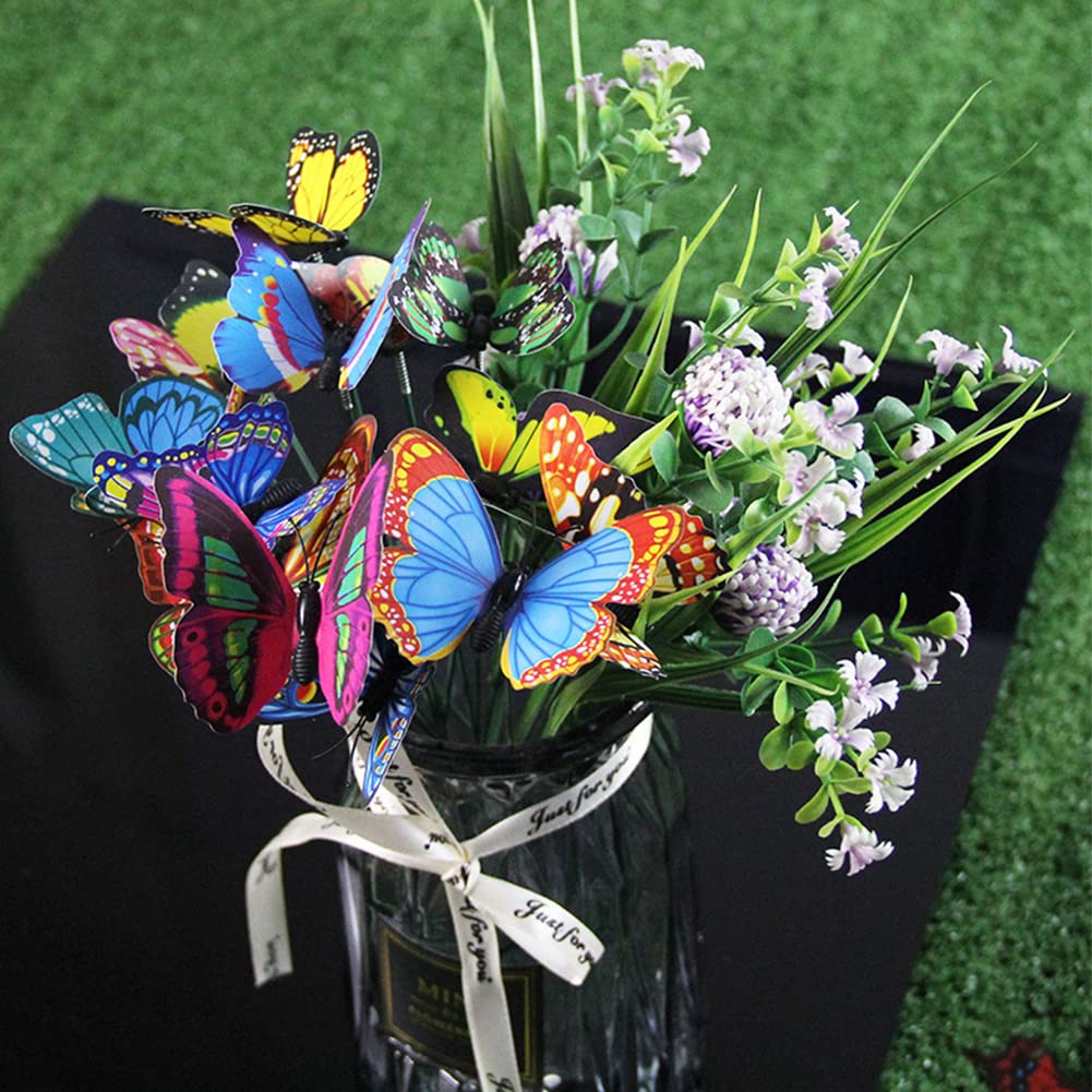 Picchetti Farfalle Da Giardino - Decorazioni Colorate Per Prato E Aiuole, PVC E Acciaio Inox