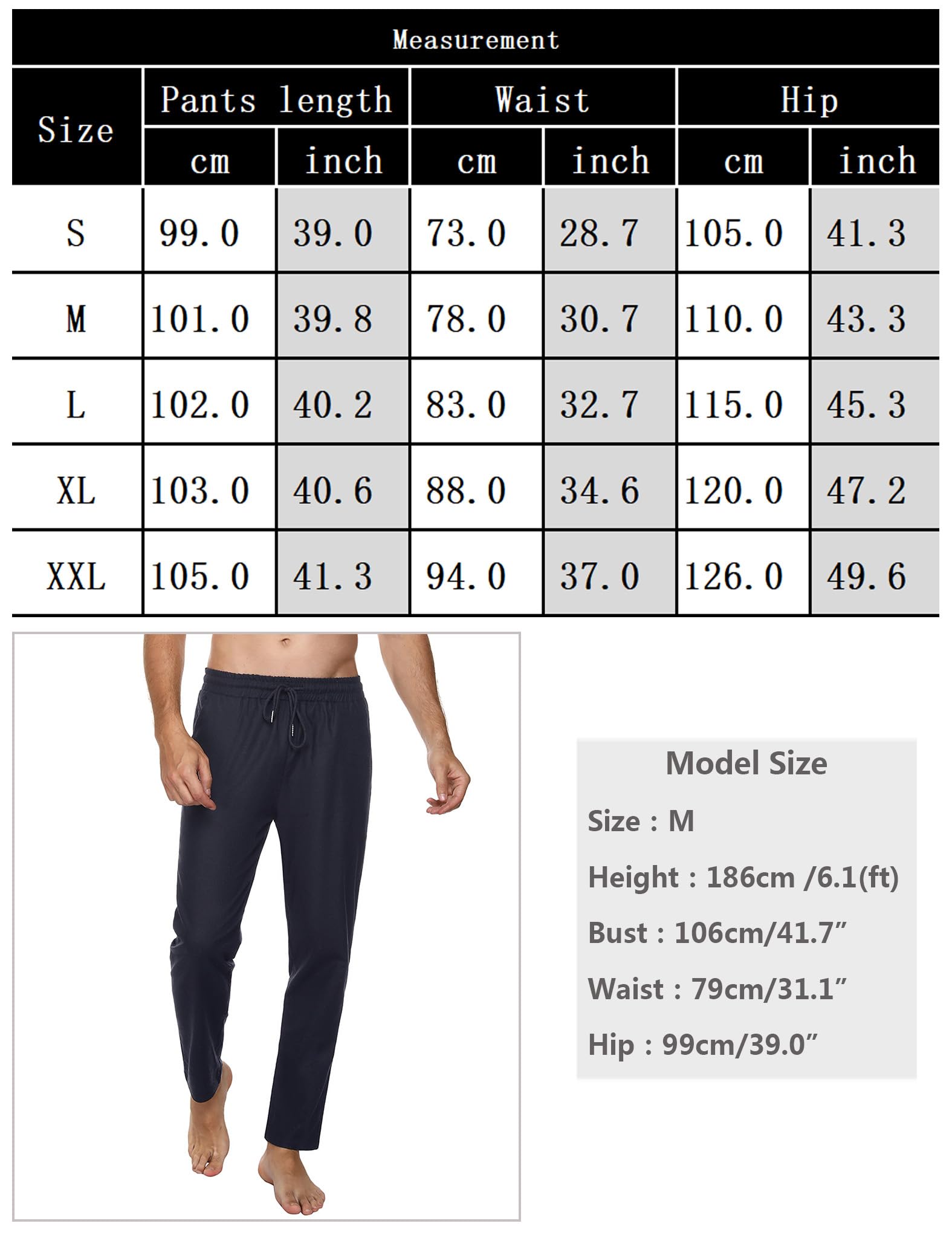 Sykooria Pantalones Hombre Casuales Lino y Algodón Pantalon Chandal Hombre Largo con Ajustable Cordón Pantalones Deportivos Hombres Cintura Elástica con Bolsillos