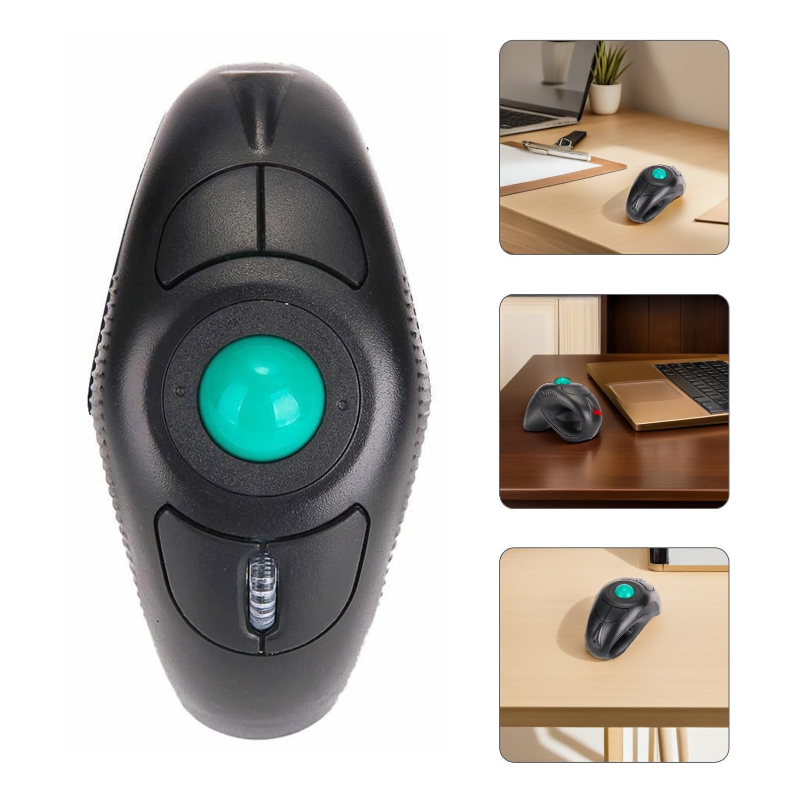 Genérico Mouse Ergonómico Inalámbrico Diseño Off-Table, Plástico Negro, 1000dpi y Puerto USB para Laptop, Adecuado para Usuarios Diestros y Zurdos