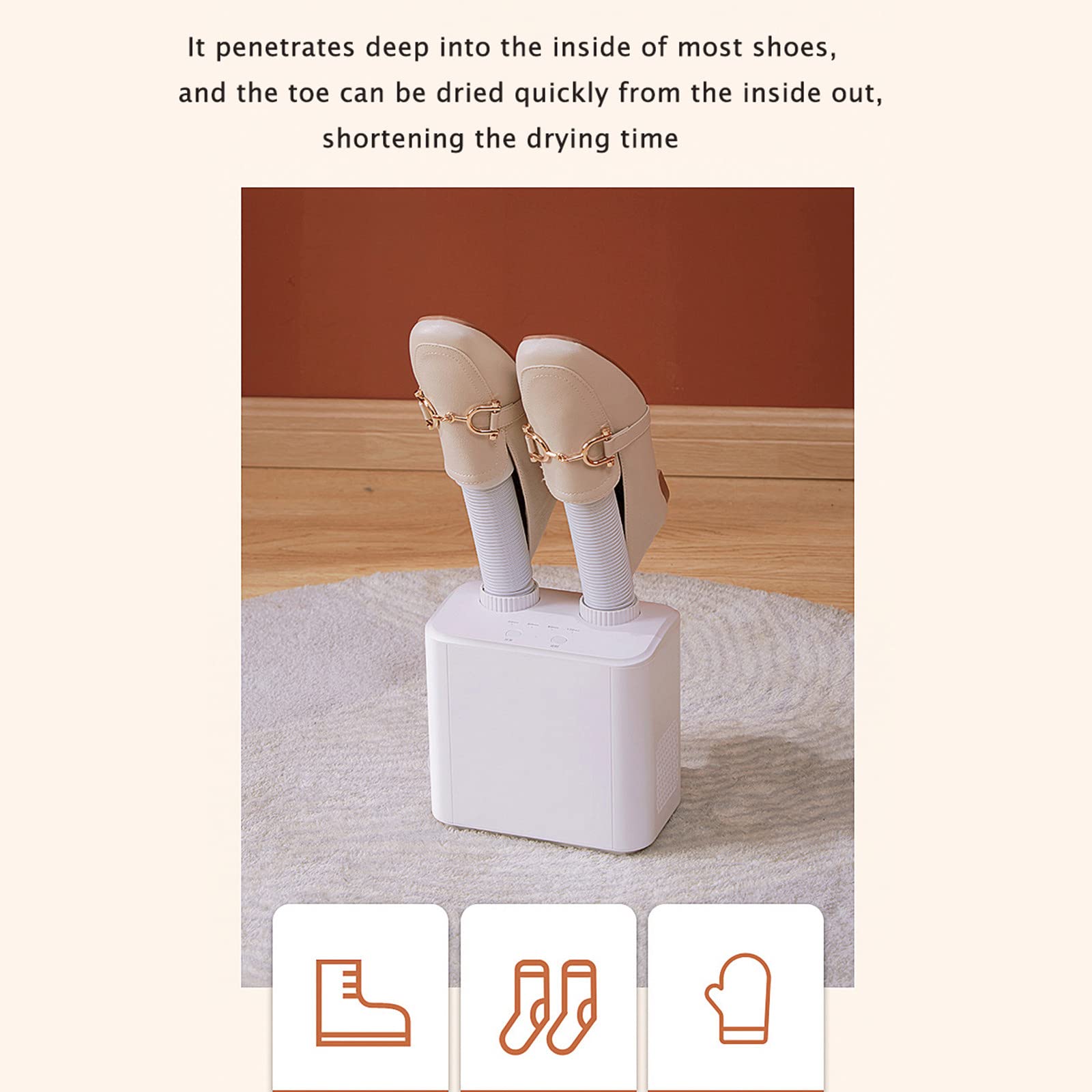 Asciugatrice per Scarpe Intelligenti retrattili, asciugacapelli Multifunzionale per la casa,Button