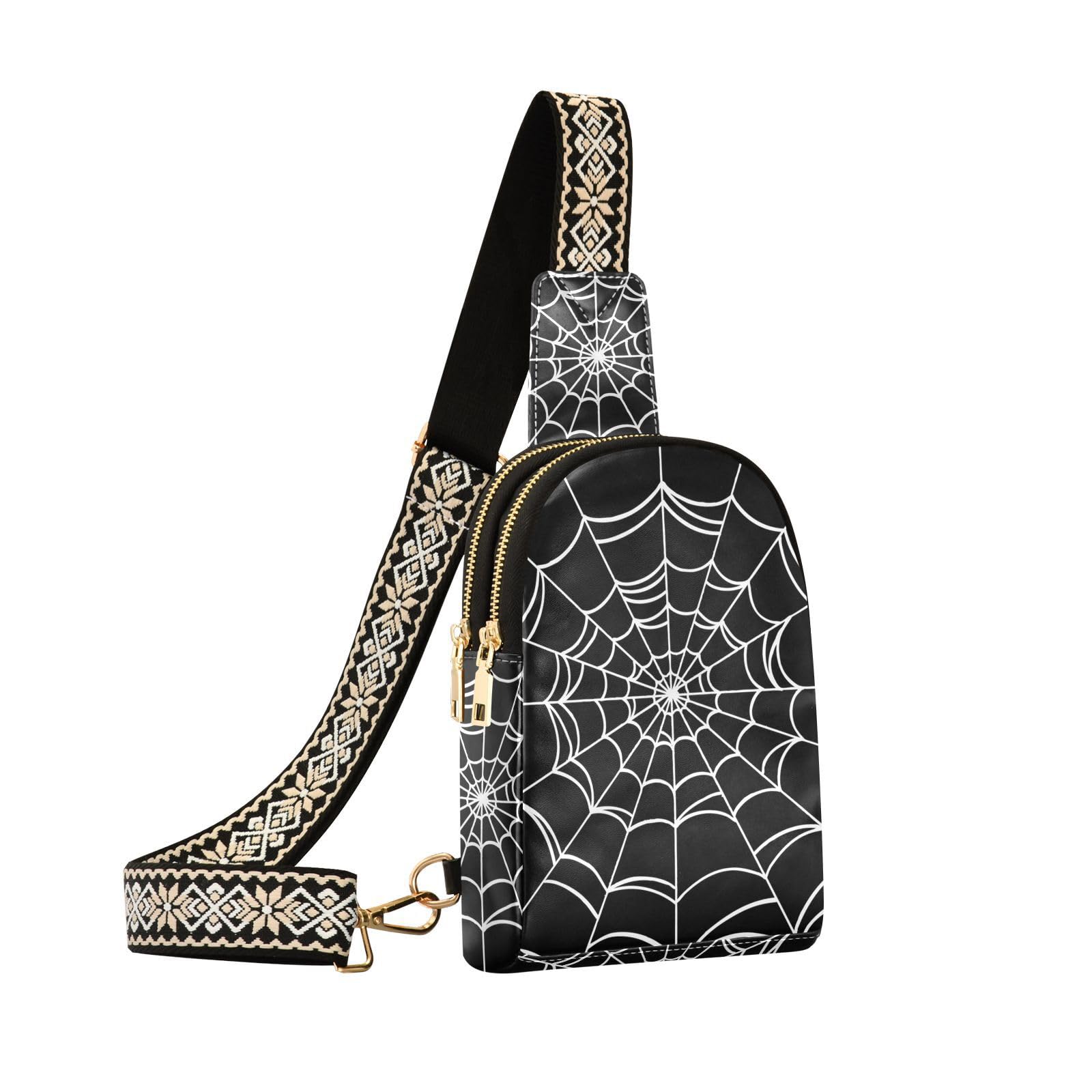 NCRJCZQL Crossbody Sling Bag for Women Leather Shoulder Chest Bag Small Fanny Pack for Hiking Travel | Leather, Shoulder, Chest Bag, for Hiking,