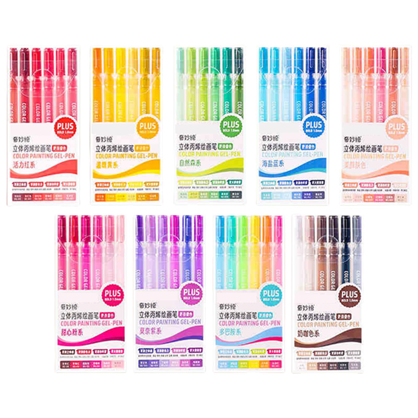 6/12/54 Bolígrafos de gel de colores para pintura acrílica, marcadores de pintura para manualidades, dibujo de vidrio cerámico