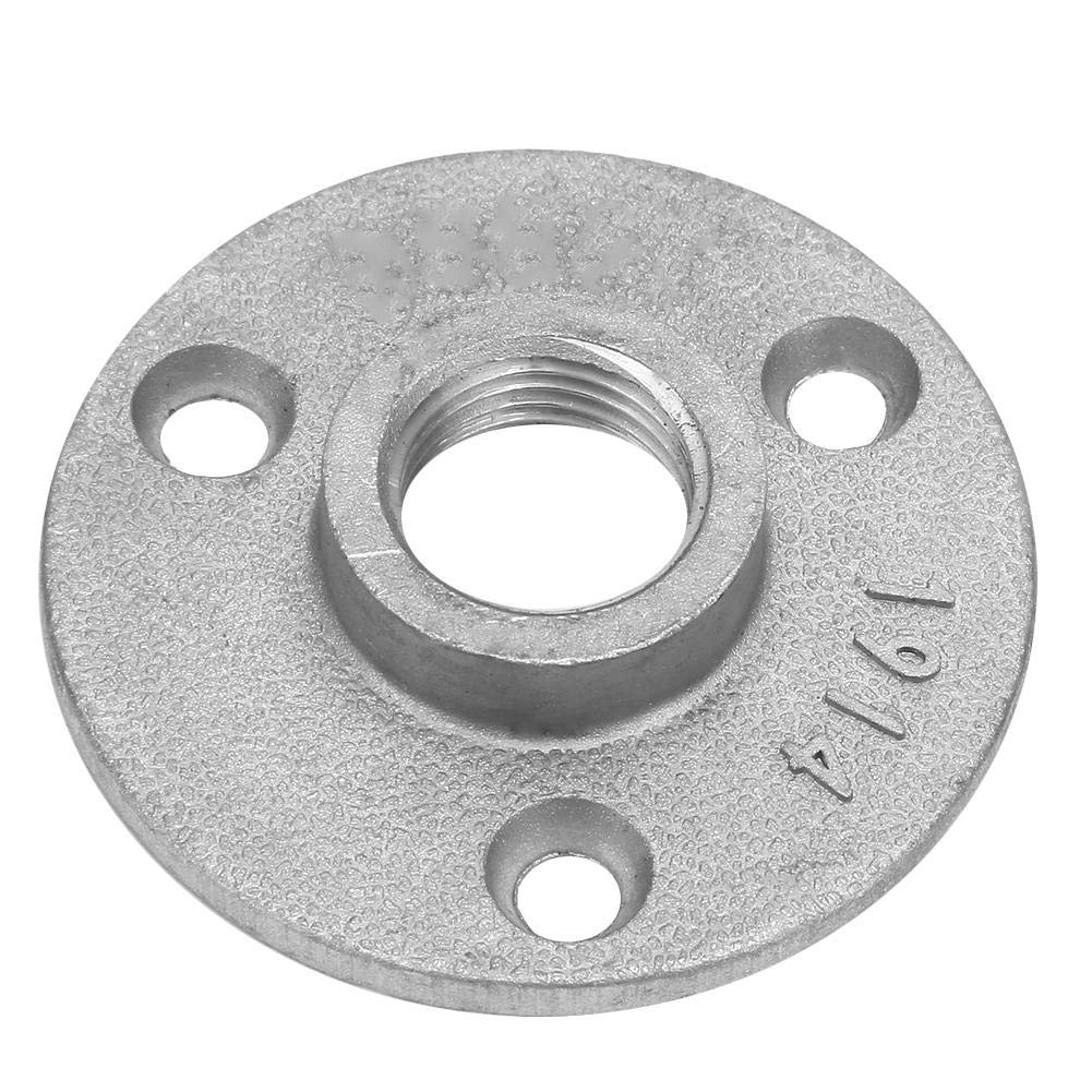 Fafeicy 10 pièces Alliage/Fonte DN15 Bride Tuyau de Base Filetage Bride de Sol 3 Trous 65mm(Aluminum Alloy)