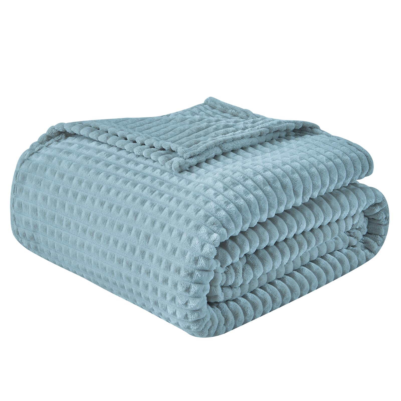 EMME Kuscheldecke Flauschige - 3D-Touch-Erlebnis 150x200cm Fleecedecke, Weiche Warme Wolldecke Überwurfdecke, Couchdecke, Decke für Sofa, Tagesdecke, Wohndecke, Blau Grün